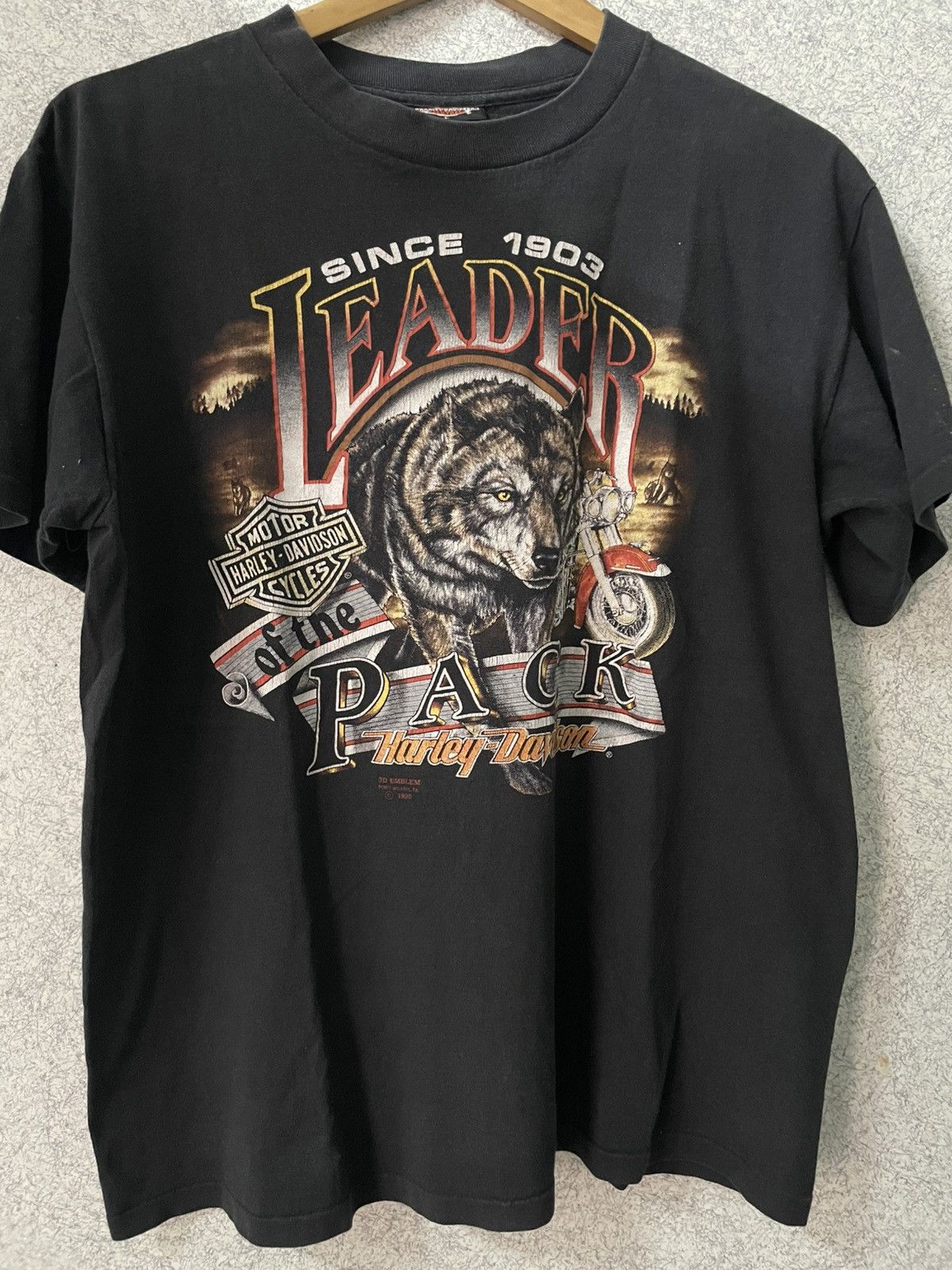Harley Davidson Vintage 1990 3D Emblem Harley Davidson Motorcycles Leader Size US L / EU 52-54 / 3 - 1 Thumbnail