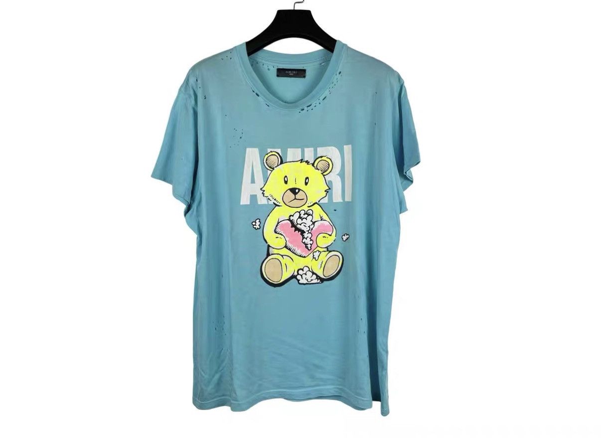 Amiri Amiri Sky Blue Shotgun Destroyed Bear Short Sleeve J31 Size US L / EU 52-54 / 3 - 1 Thumbnail