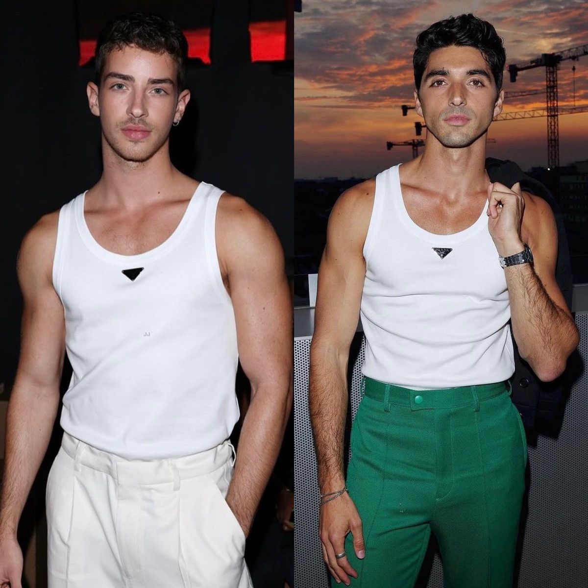 Tシャツ・カットソー PRADA White Cotton Tank Top Prada Cotton Tank Top White Men's - FW22 - US