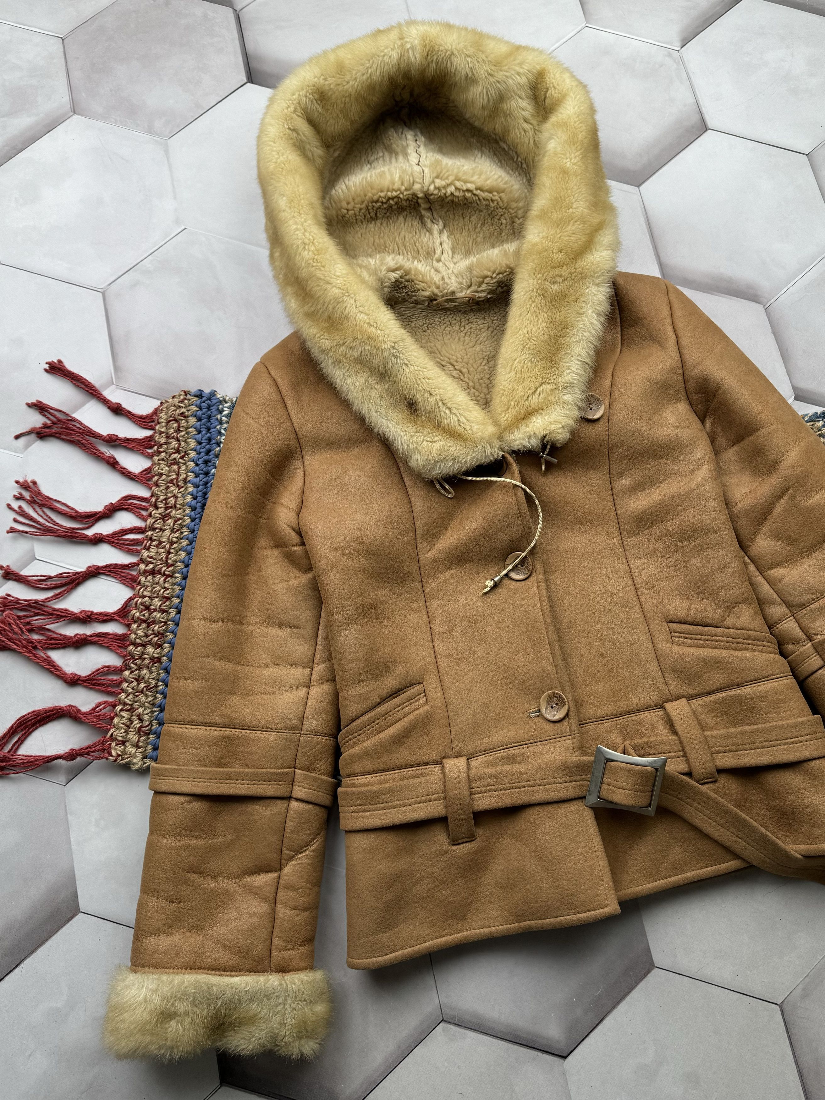 Japanese Brand Vintage Faux Sheepskin Coat With Belted (E4) Size S / US 4 / IT 40 - 2 Thumbnail