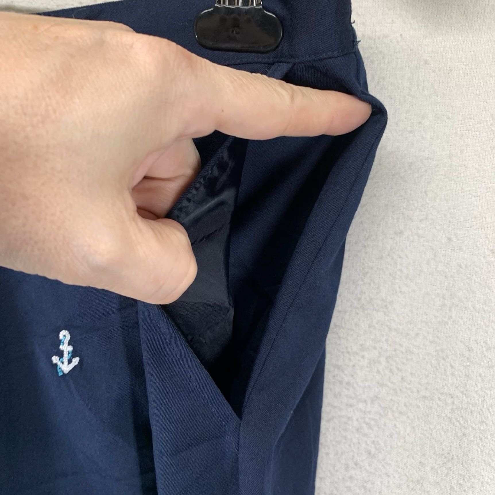Vintage Alfred Dunner Navy Blue Classic Pull On Pants Size 8 Short Straight Embroidered Size 30" / US 8 / IT 44 - 7 Thumbnail