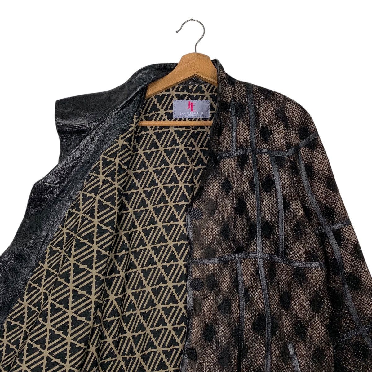 Japanese Brand Jan Elizabeth Checkered Leather Jacket Size M / US 6-8 / IT 42-44 - 10 Thumbnail