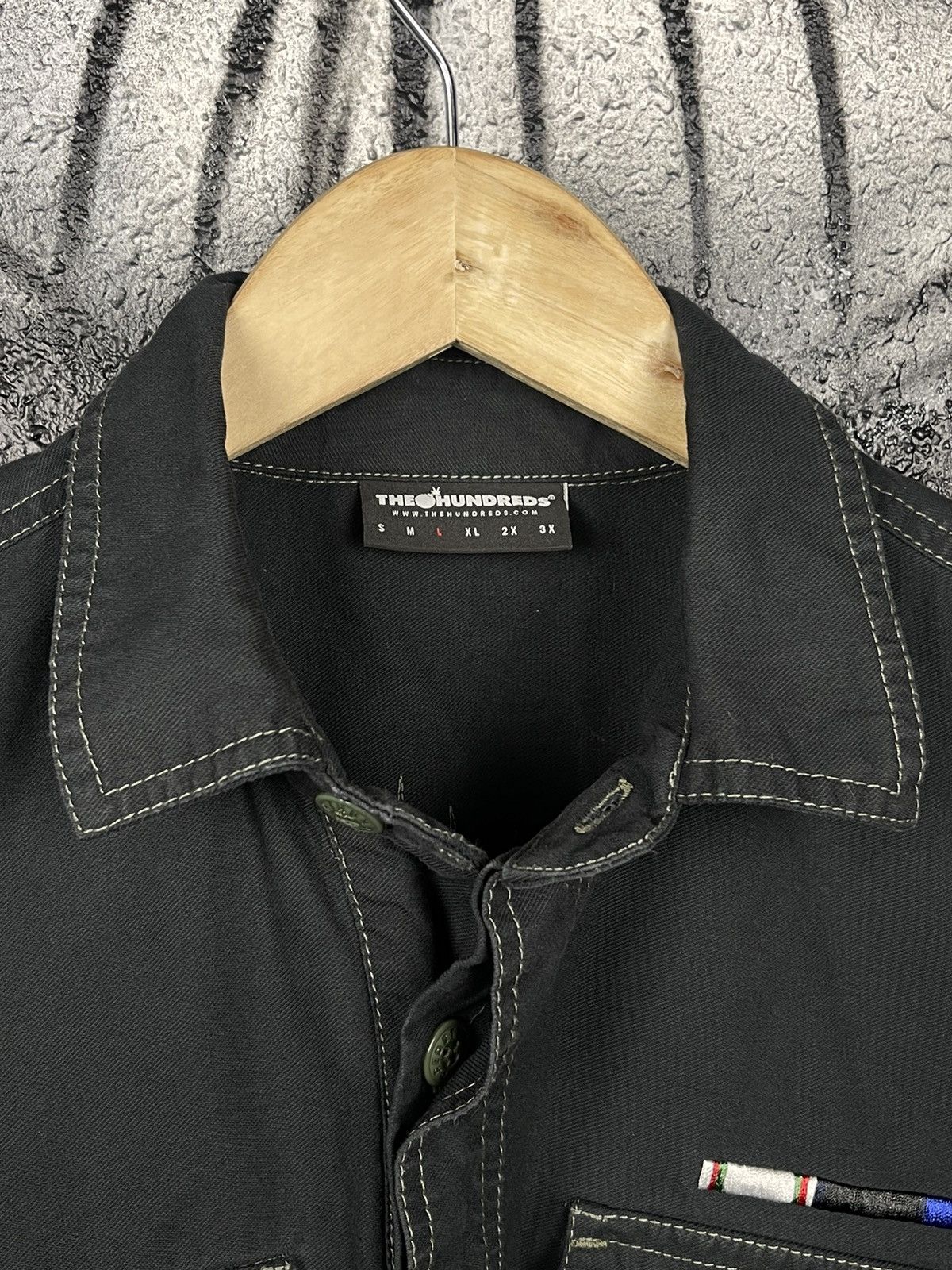 The Hundreds The Hundreds Y2K Black Cotton 1/2 Button Shirt Men’s Size L Size US M / EU 48-50 / 2 - 11 Thumbnail