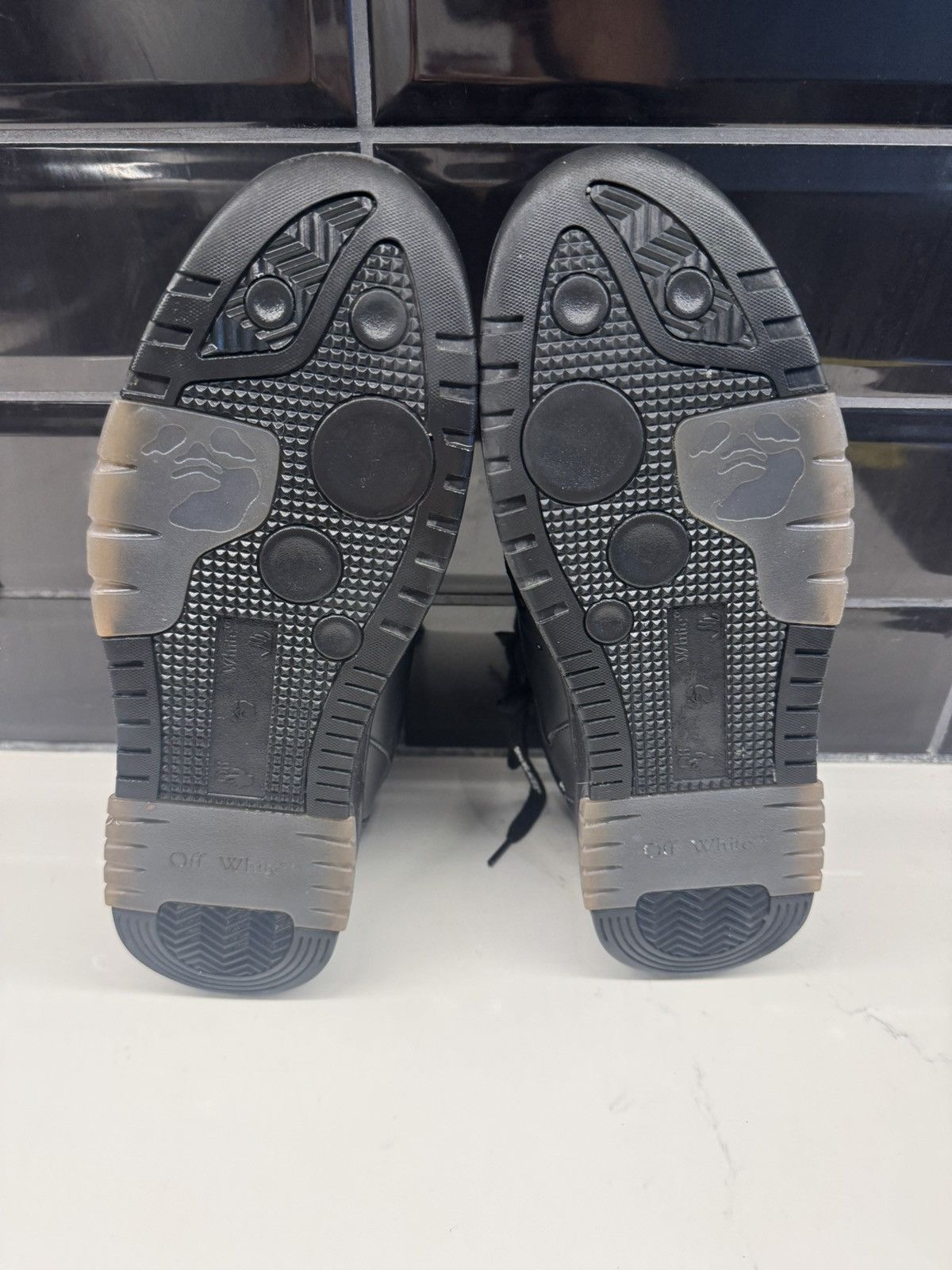 Off-White Off-White “Out of Office For Walking Black Leather Sneakers Size US 13 / EU 46 - 12 Thumbnail