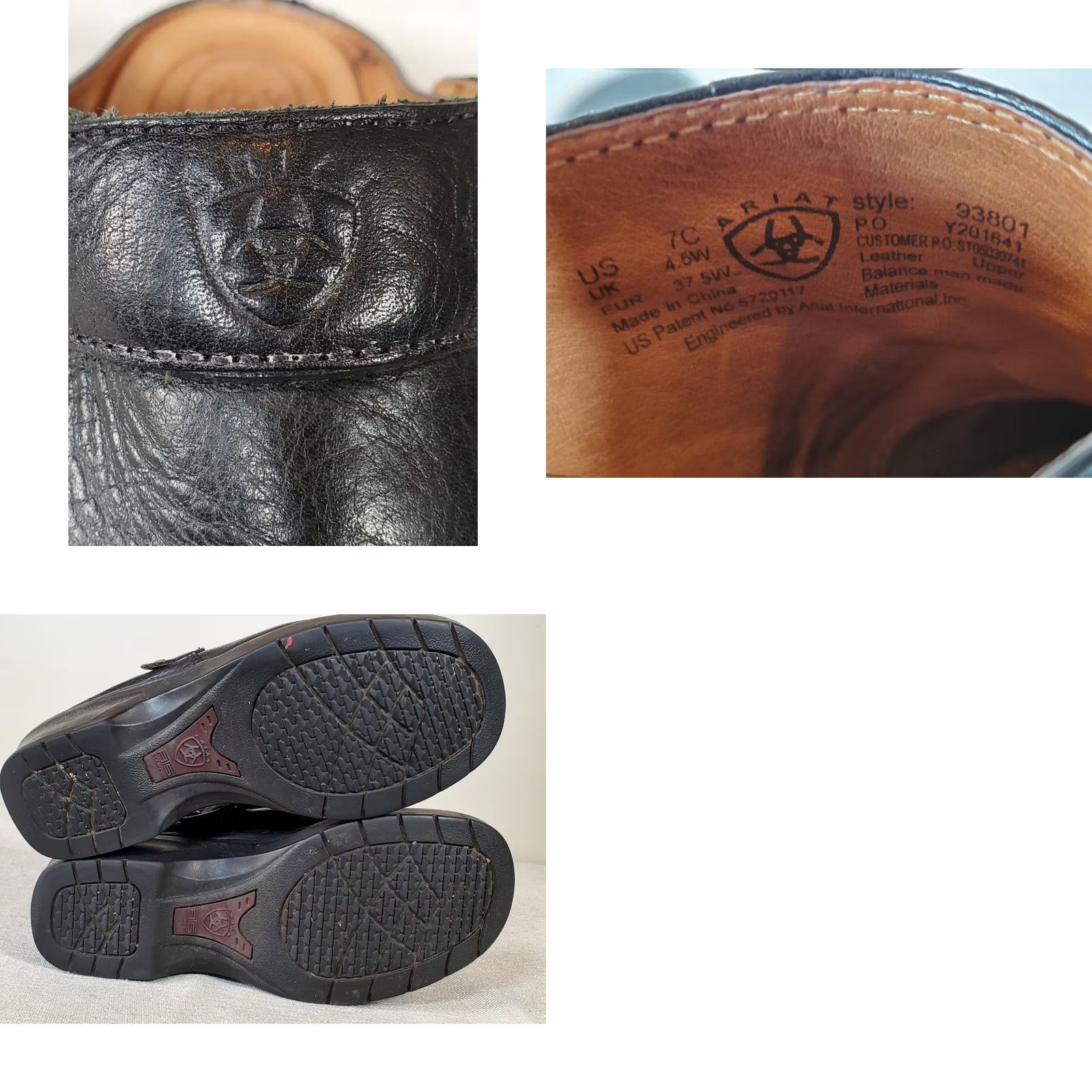 Ariat Ariat Santa Cruz Clogs Black Leather Slip On Sling Back Women's 7 US Saddle/Cruze? Size US 5 / IT 35 - 8 Thumbnail