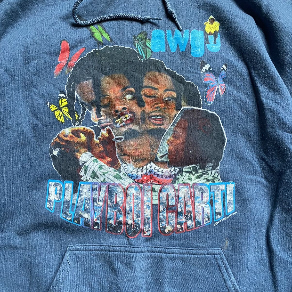 AWGE PLAYBOY CARTI AWGE BUTTERFLY NEON RAP HOODIE Size US L / EU 52-54 / 3 - 2 Thumbnail