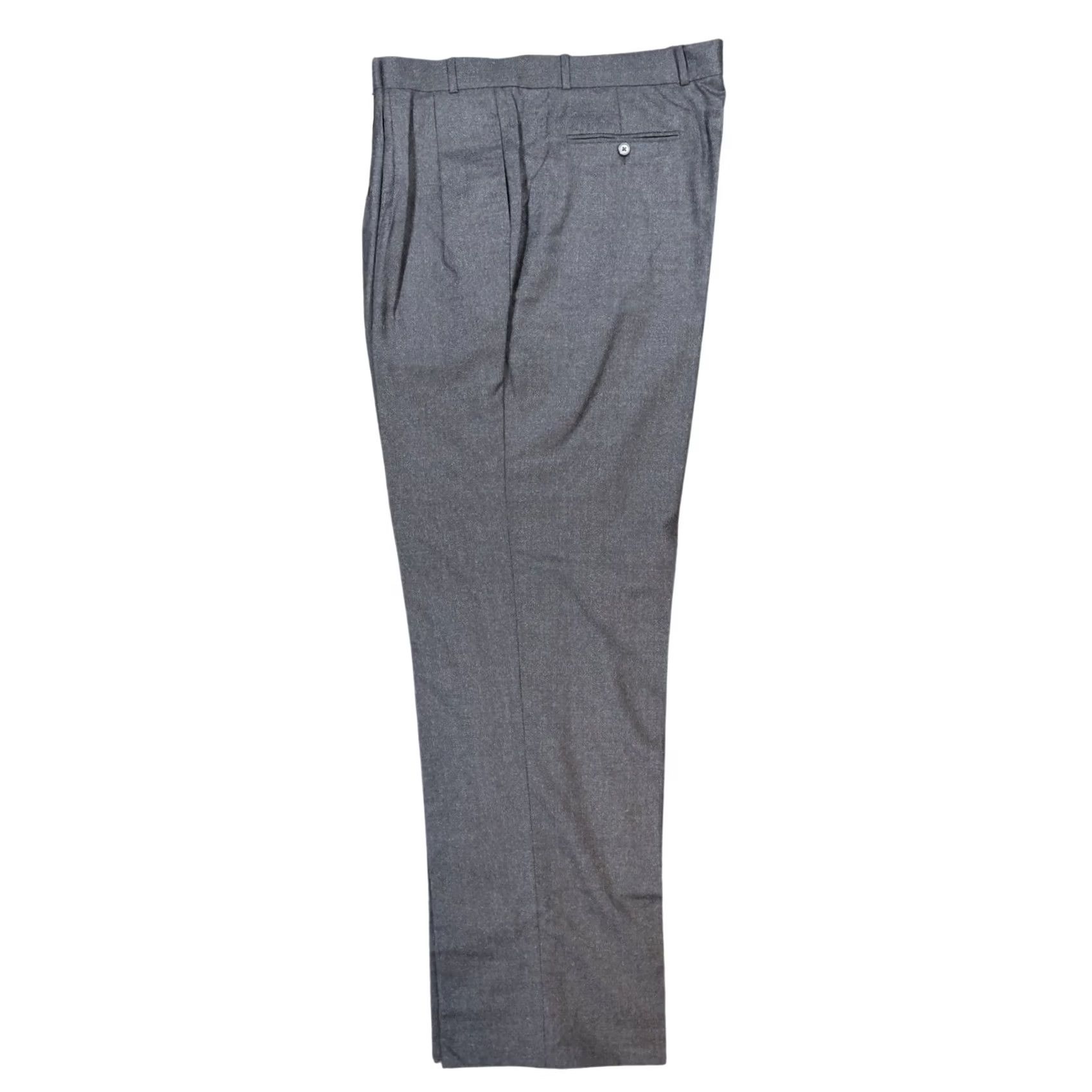Lands' End Lands End Dress Pants Mens 44x34 Gray 100% Wool Pleated Portugal Size US 44 / EU 60 - 4 Thumbnail