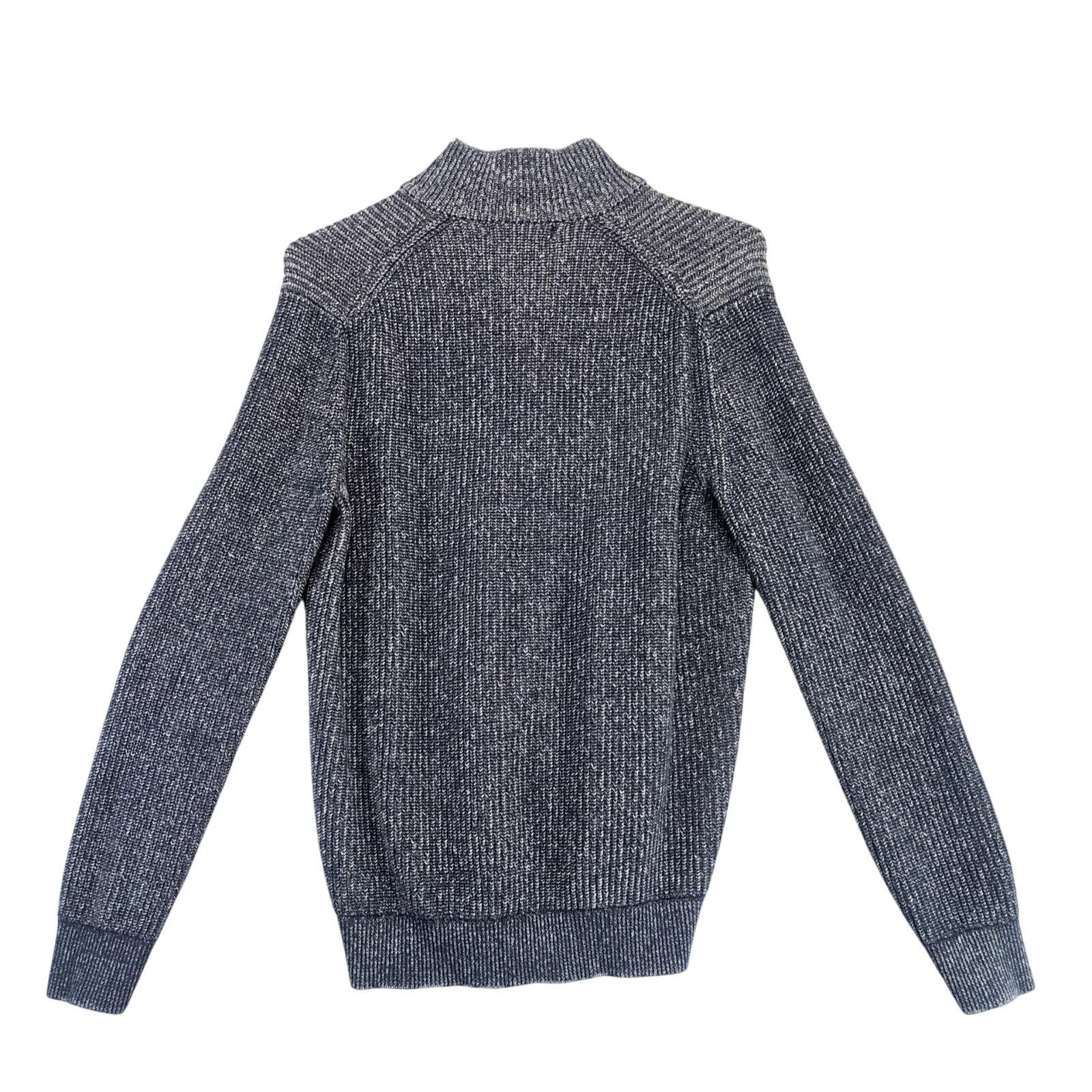 Banana Republic Banana Republic Full Zip Knit Navy Sweater Men's L Mock Neck Size US L / EU 52-54 / 3 - 3 Thumbnail