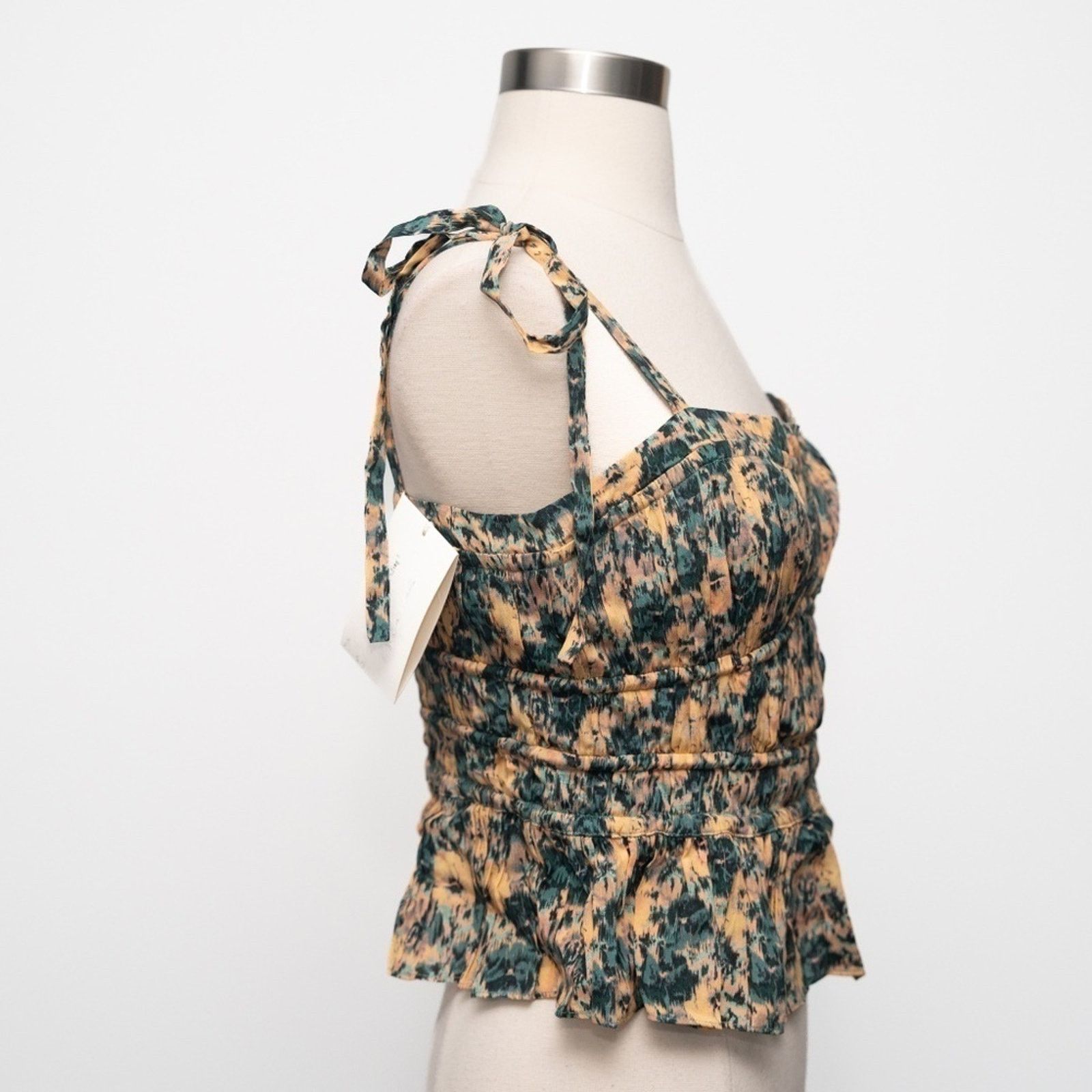 Ulla Johnson Ulla Johnson. Nora Tie Shoulder Silk Peplum Top Size M / US 6-8 / IT 42-44 - 3 Thumbnail