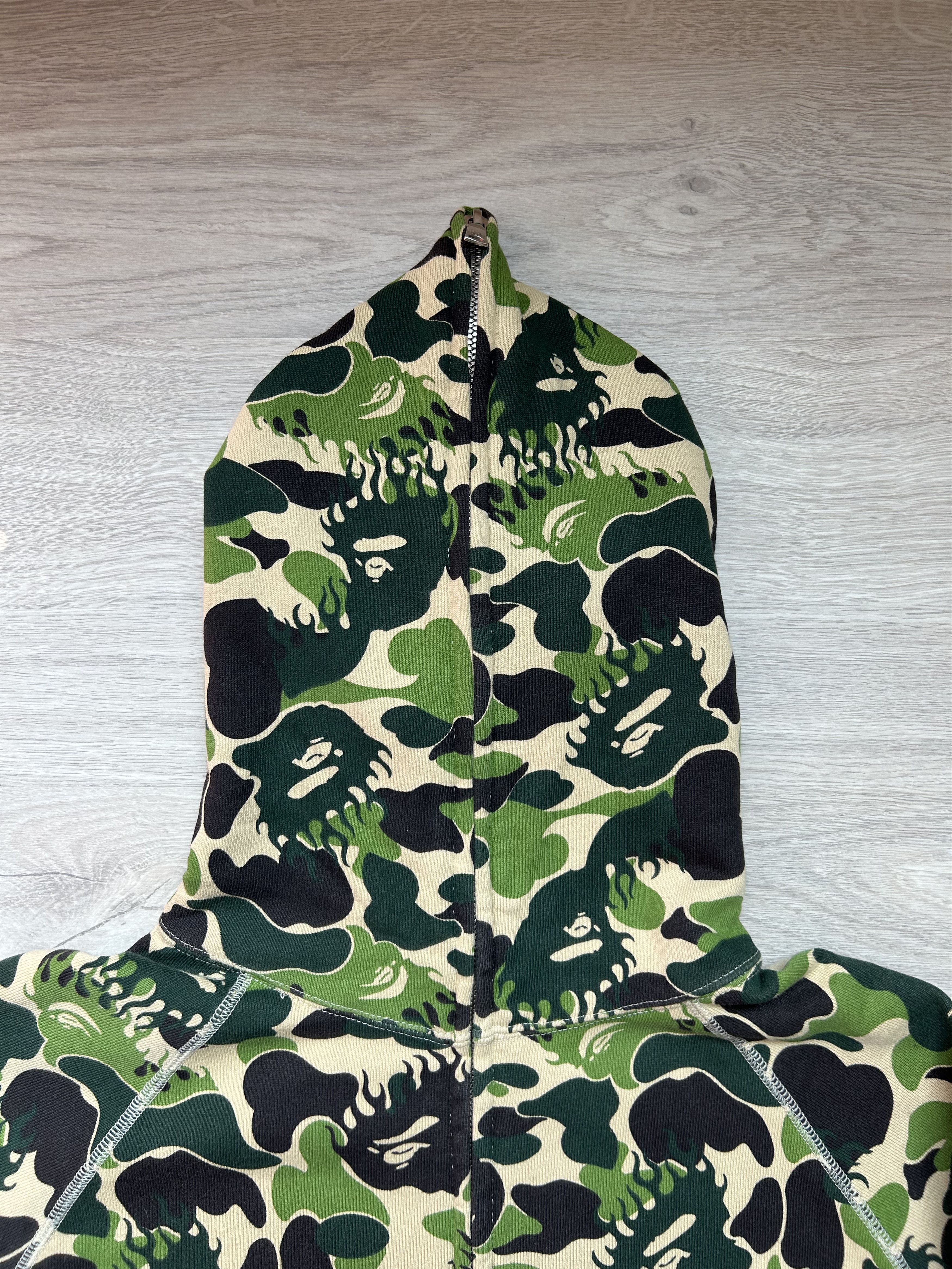 Bape 2009 Bape Green “Flame Camo” Full Zip Up Hoodie [Size XS] Size XS / US 0-2 / IT 36-38 - 3 Thumbnail