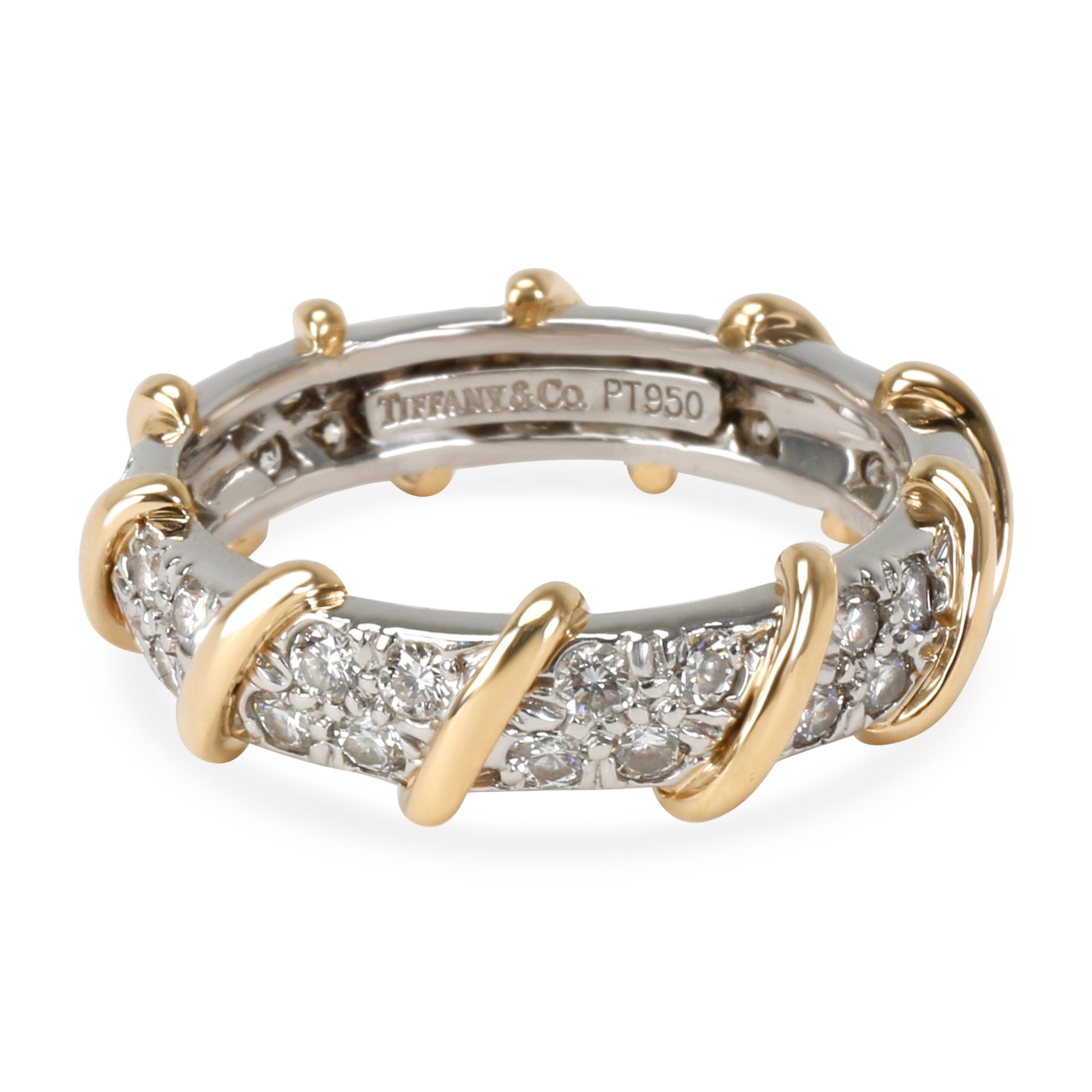 Tiffany & Co. Tiffany & Co. Platinum & 18K Yellow Gold Diamond Band, 7/ ...