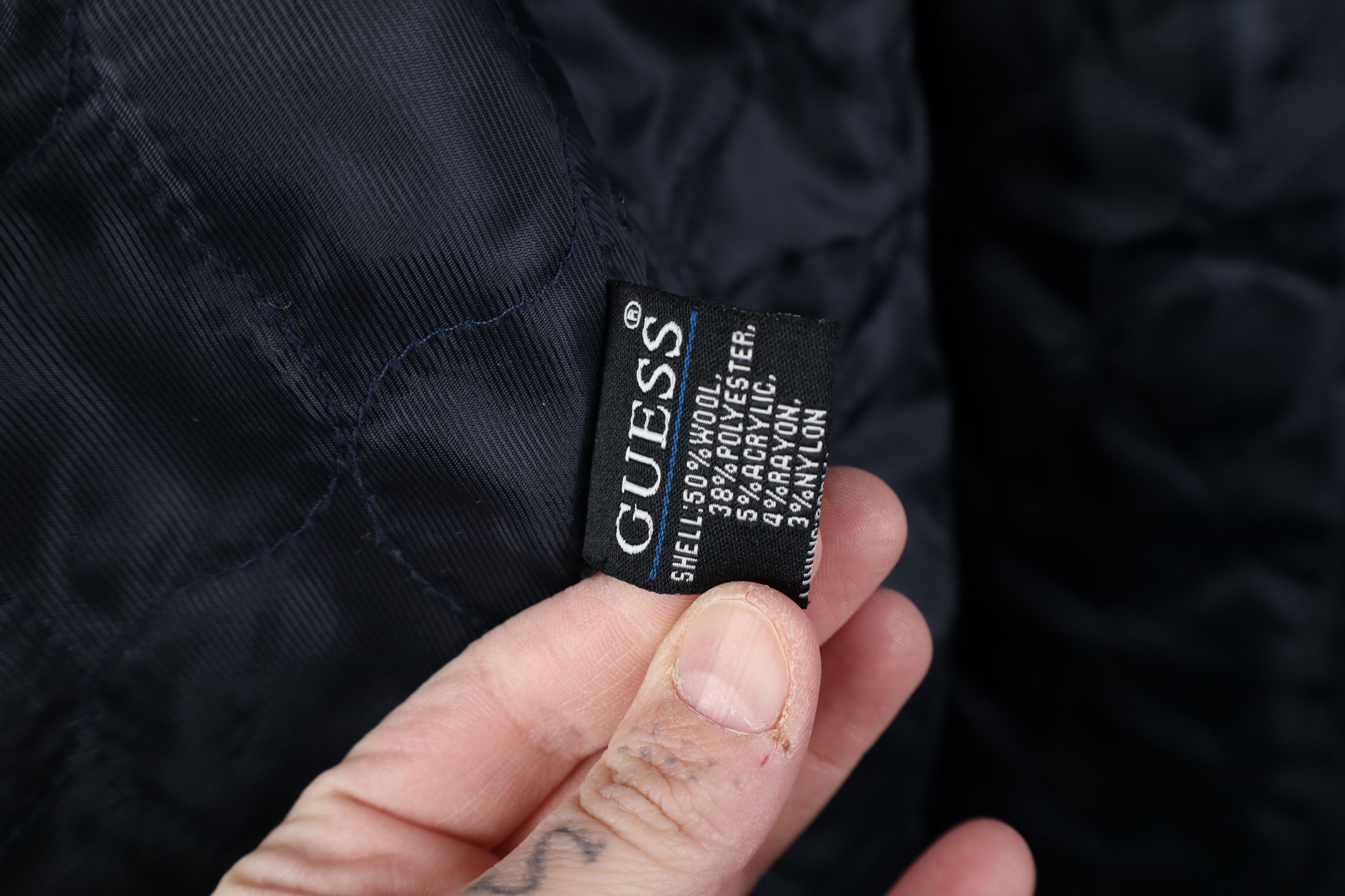 Guess Vintage Y2K Guess Wool Blend Button Peacoat Jacket Black Size US L / EU 52-54 / 3 - 13 Thumbnail