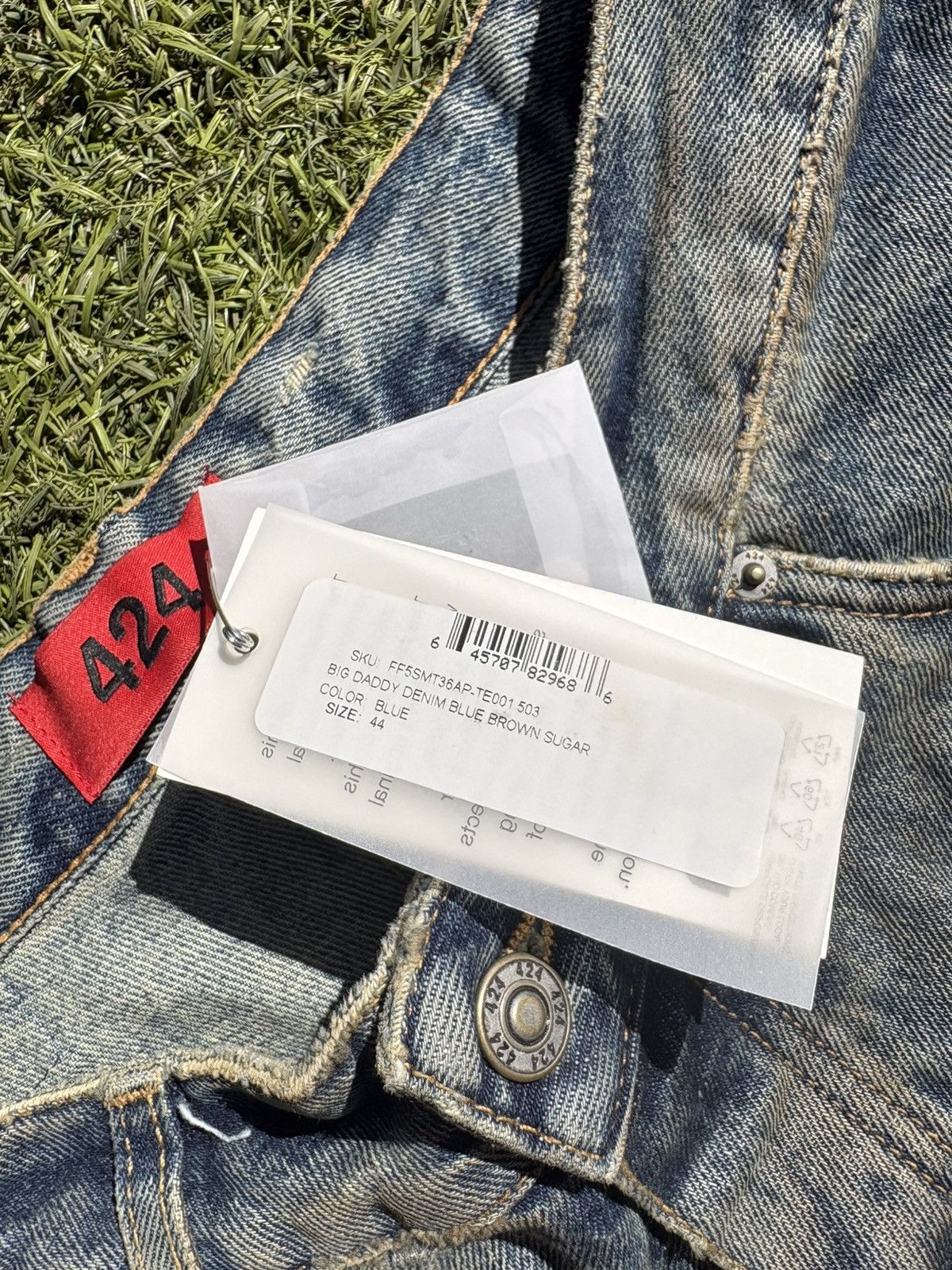 424 424 Distressed Big Daddy Denim Blue Size 44 fits 28/30 Size US 28 / EU 44 - 7 Thumbnail