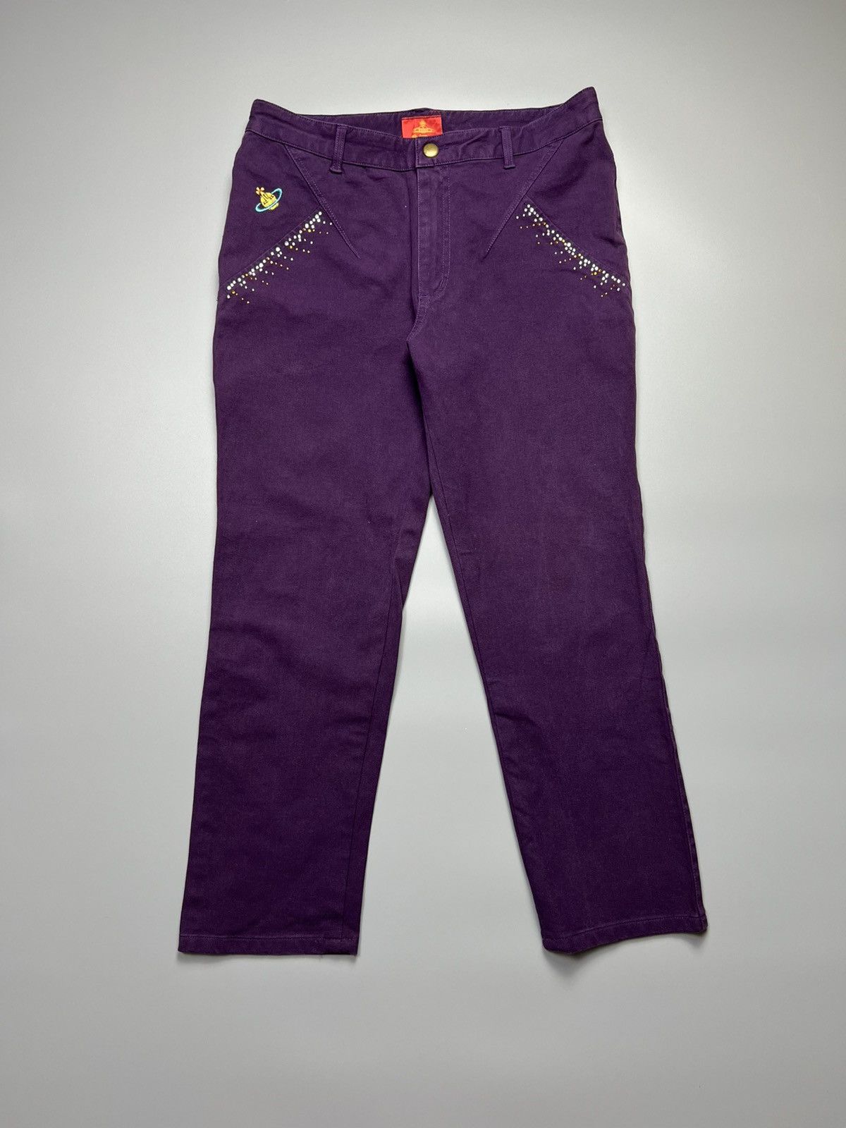 Vivienne Westwood Vivienne Westwood - SS/1994 Orb Logo Swarovski Pants Size 32" / US 10 / IT 46 - 1 Thumbnail