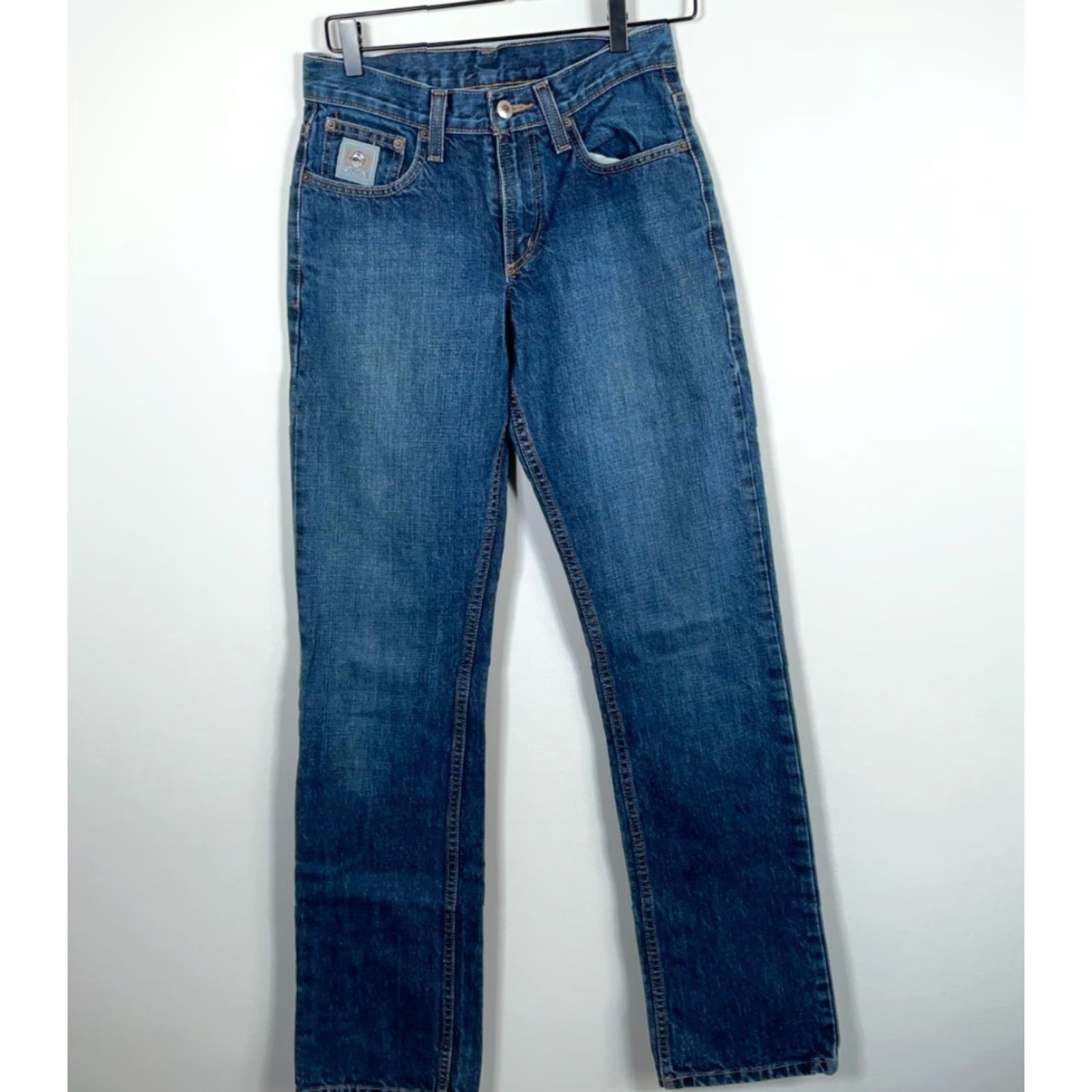 Vintage Cinch Slim Fit Jeans Men's 38 Blue Denim Low Rise 5-Pocket Regular Inseam 34 Retro Grunge Size US 29 - 2 Thumbnail