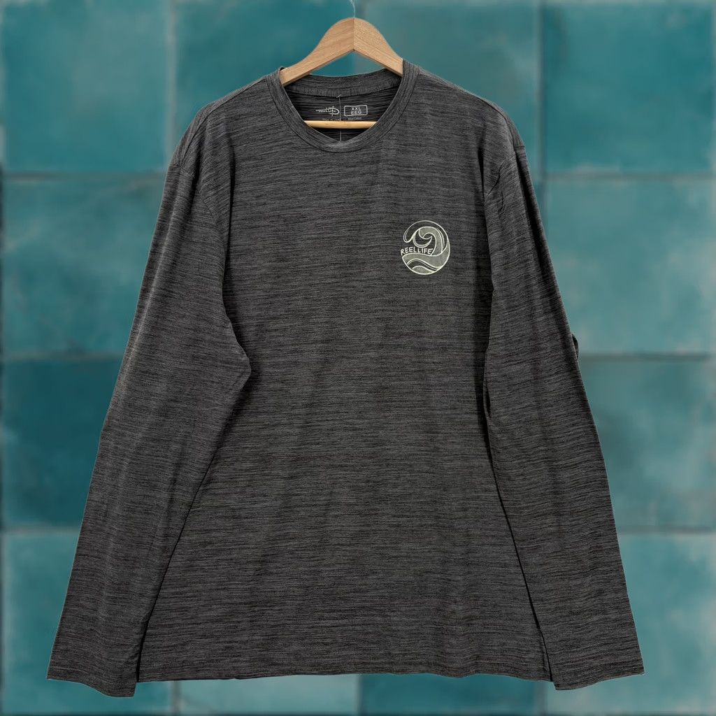 Alife Reel Life Atlantic LS UV Shirt Mens 2XL Gray Long Sleeve EcoBorn Fishing Sun UPF Shirt Size US XXL / EU 58 / 5 - 1 Thumbnail