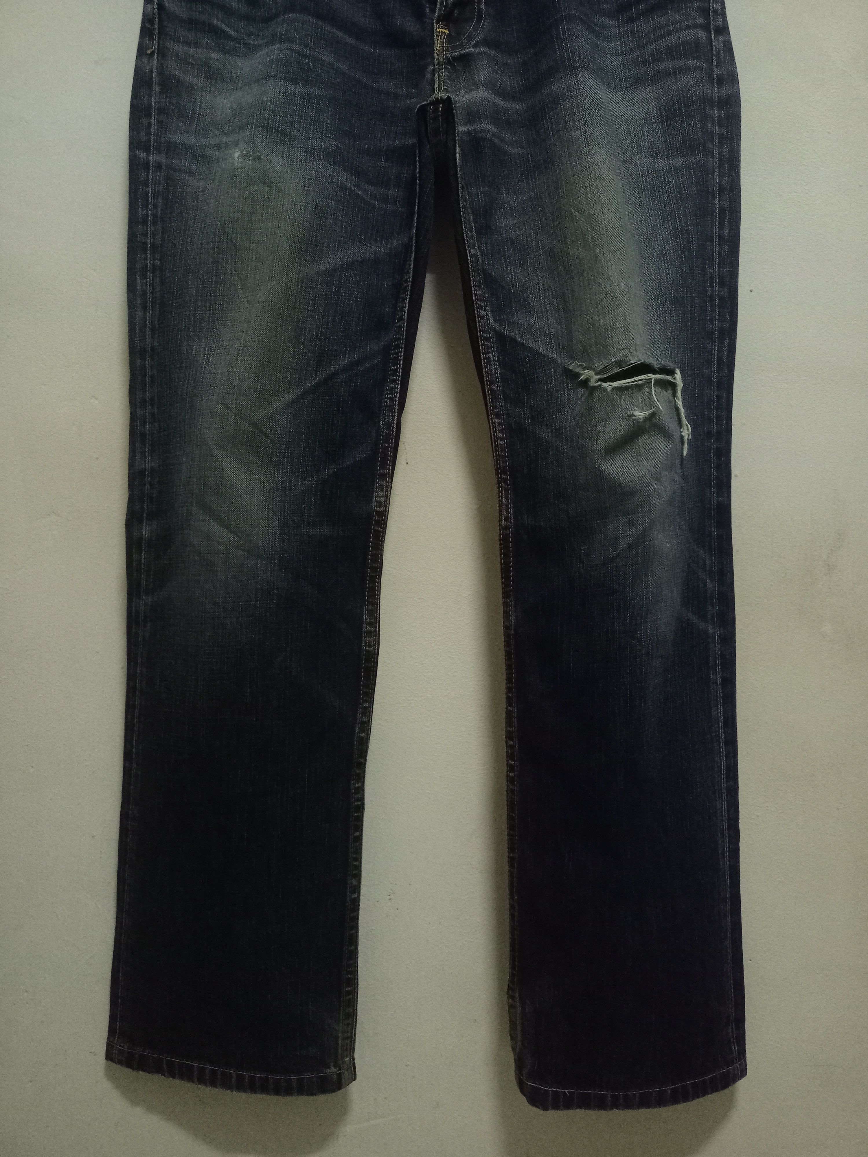 Levi's Vintage 90s Levis 502 Mud Wash Distressed Loose Jeans 32x30 Size US 32 / EU 48 - 7 Thumbnail