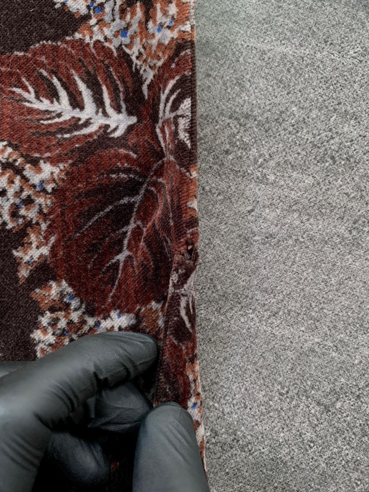 Comme des Garcons FREE TAX! 2001 Floral Velvet Patterned Flared Trousers Size US 29 - 9 Thumbnail