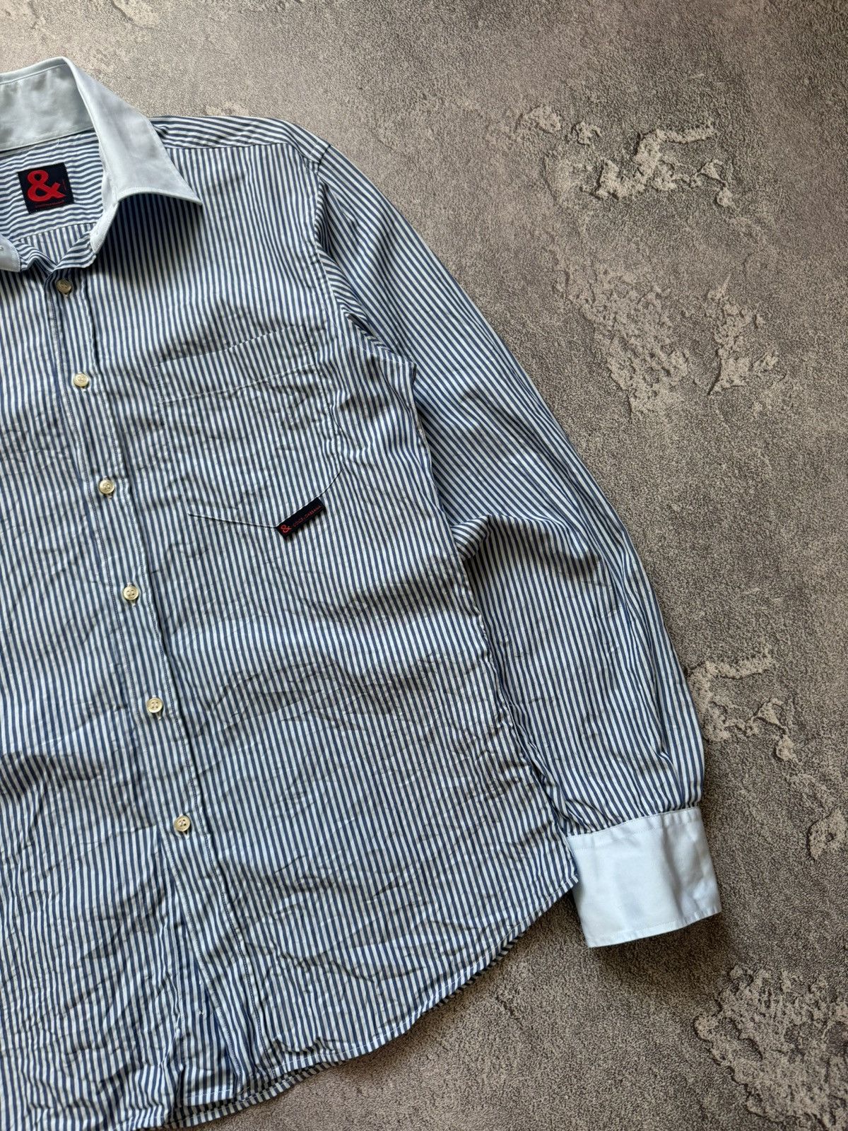 Dolce & Gabbana × Vintage Dolce & Gabbana M striped shirt button up polo long sleeve Size US M / EU 48-50 / 2 - 7 Thumbnail