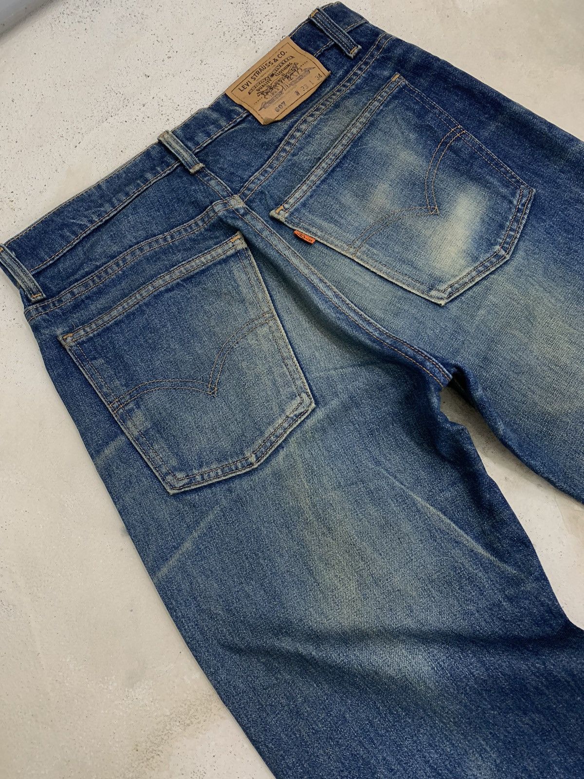 Vintage Levis 607 Orange Tab Mud Wash Distressed (AE10)