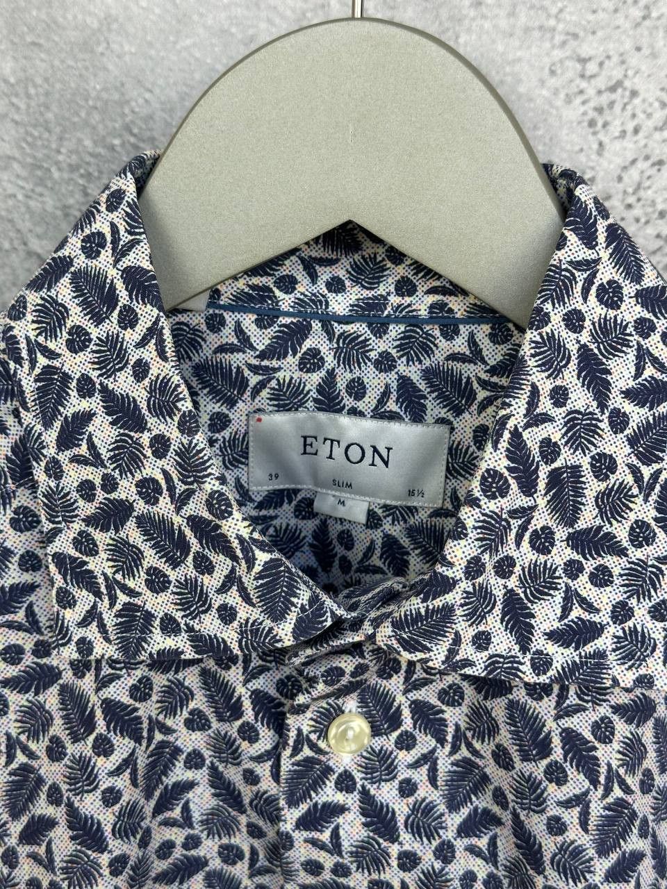 Eton Eton Button Up Shirt Floral Poplin Cotton LS Slim Fit Size US M / EU 48-50 / 2 - 10 Thumbnail