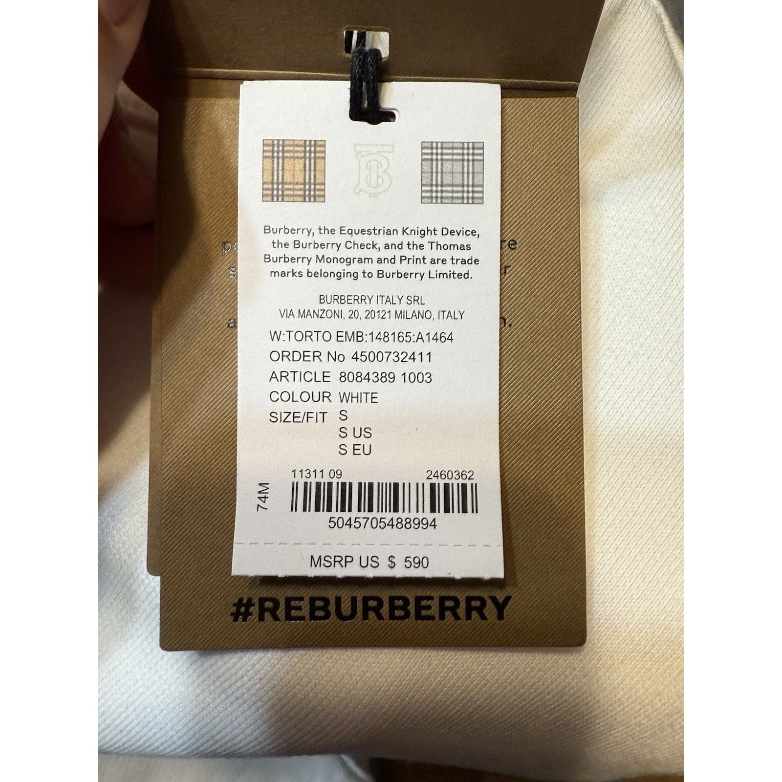 Burberry Woman’s Beige Burberry Crew Neck Size S NWT Size S / US 4 / IT 40 - 5 Thumbnail