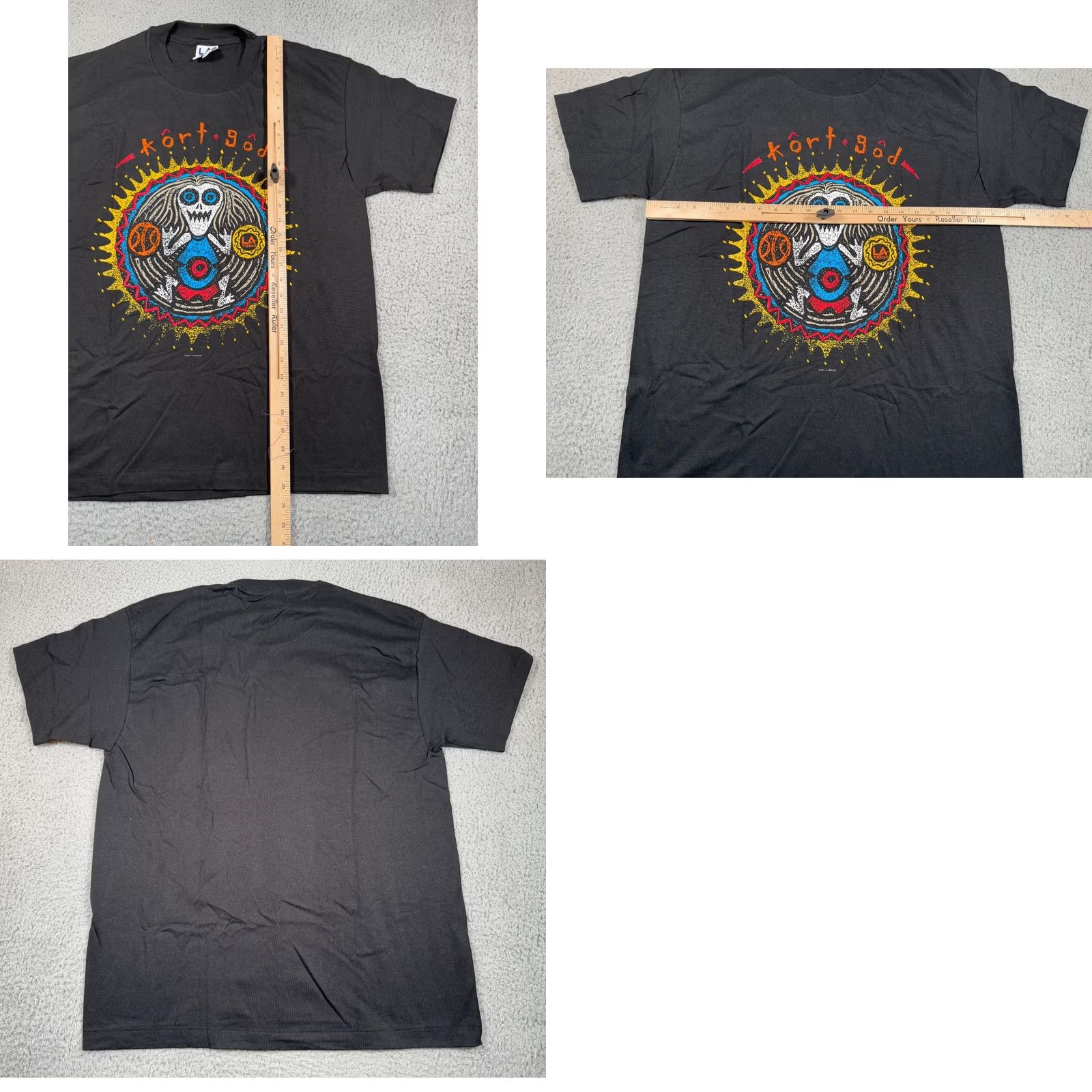 La Gear VINTAGE LA Gear Shirt Mens XL Black Kort God Graphic Print Short Sleeve Logo Size US XL / EU 56 / 4 - 8 Thumbnail