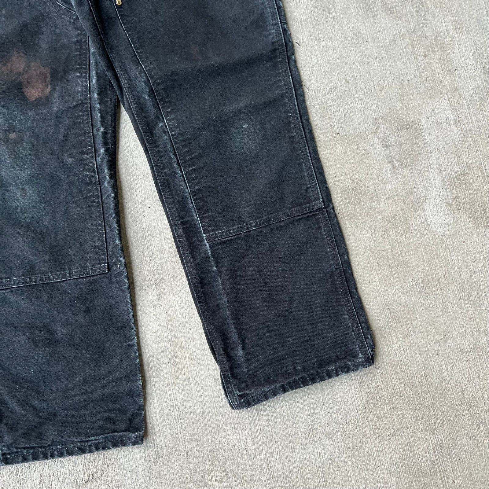 Carhartt × Vintage Carhartt faded black double knee work wear carpenter pants Size US 31 - 4 Thumbnail