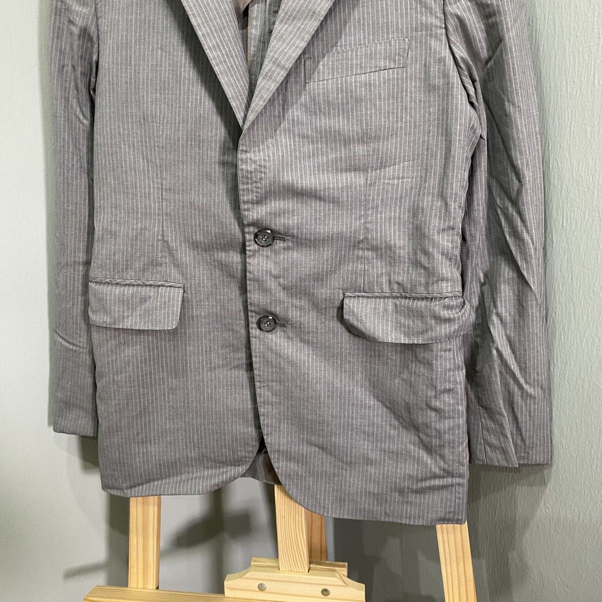 Loro Piana Loro Piana Fabric Pinstripe Wool Silk Blazer Jacket - Grey Size US S / EU 44-46 / 1 - 5 Thumbnail