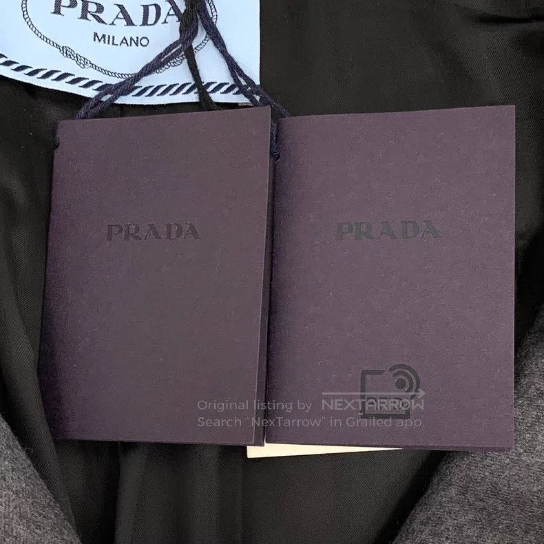 Prada Prada 22 dark gray triangle label cashmere lapel belt long Size XXS / US 00 / IT 34 - 7 Thumbnail