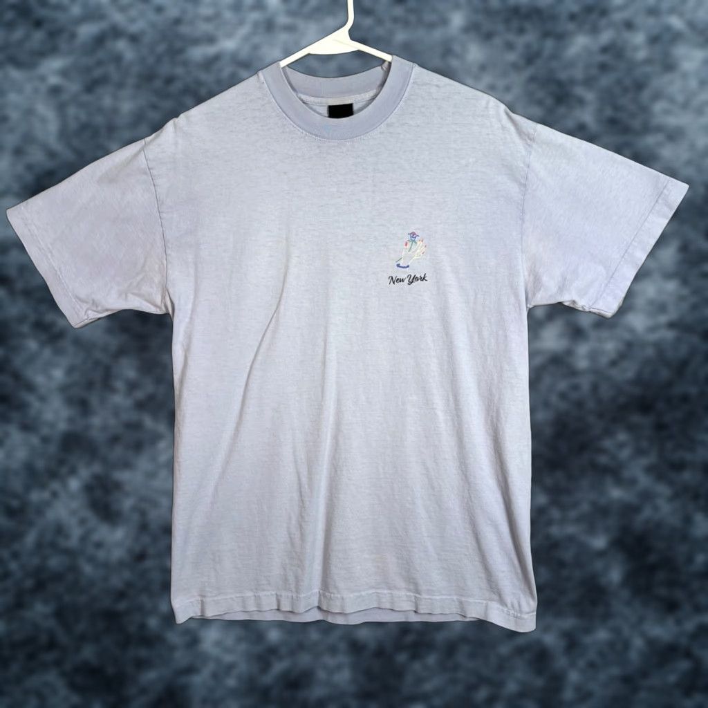 VINTAGE OnlyNY T-Shirt Men’s Medium Light Blue 100% Cotton Crew Neck Graphic NY City 90s Concert Mens