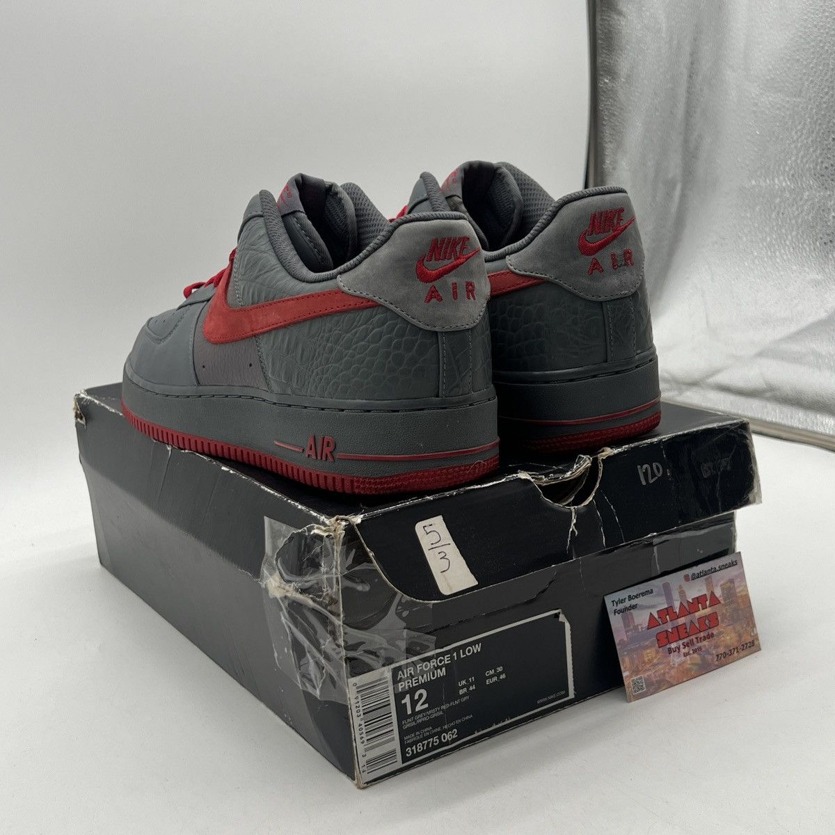 Nike Air Force 1 Flint varsity red Size US 12 / EU 45 - 4 Thumbnail