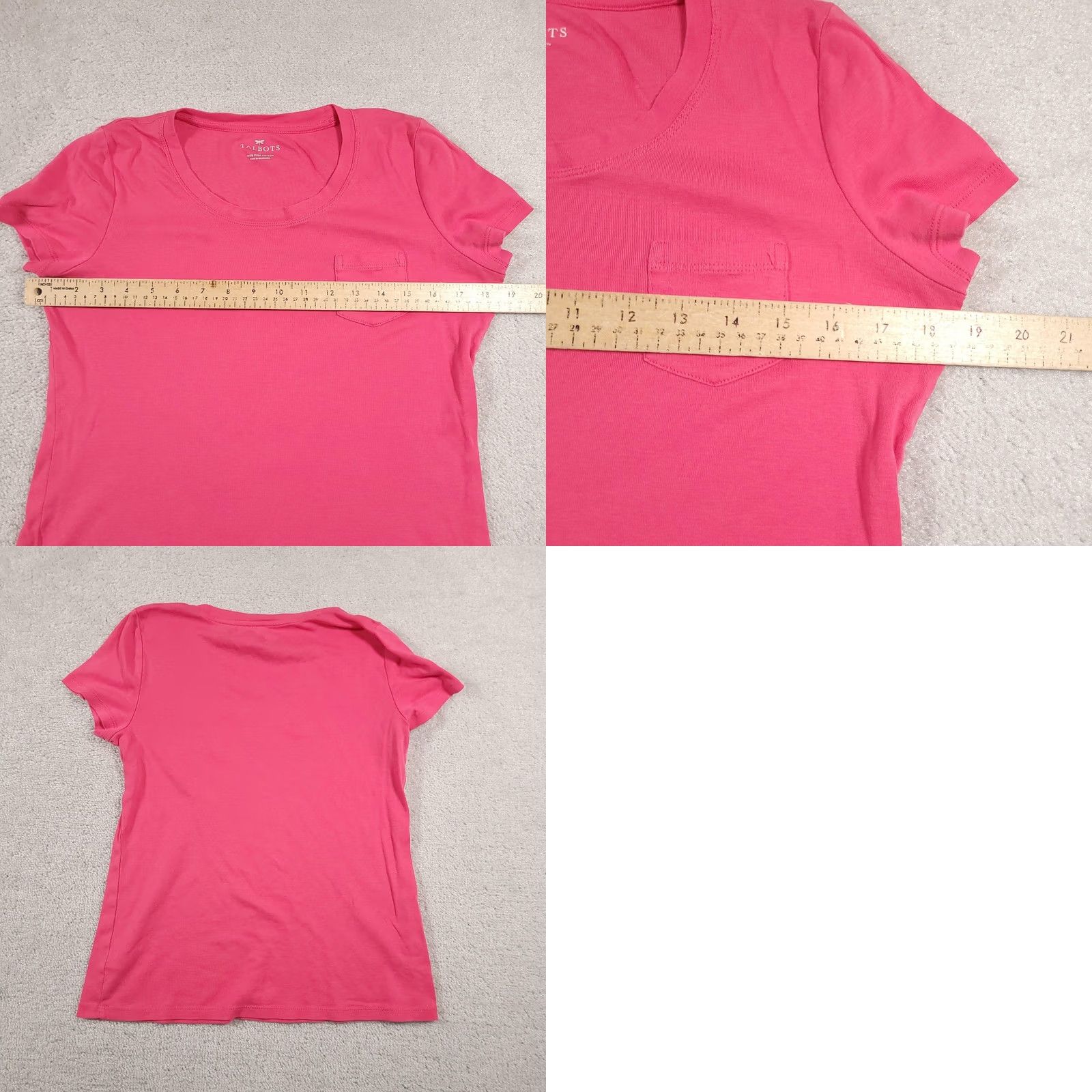Talbots Talbots Shirt Womens Medium Pink Pocket Crewneck Tee Short Sleeve Pima Cotton Size M / US 6-8 / IT 42-44 - 8 Thumbnail