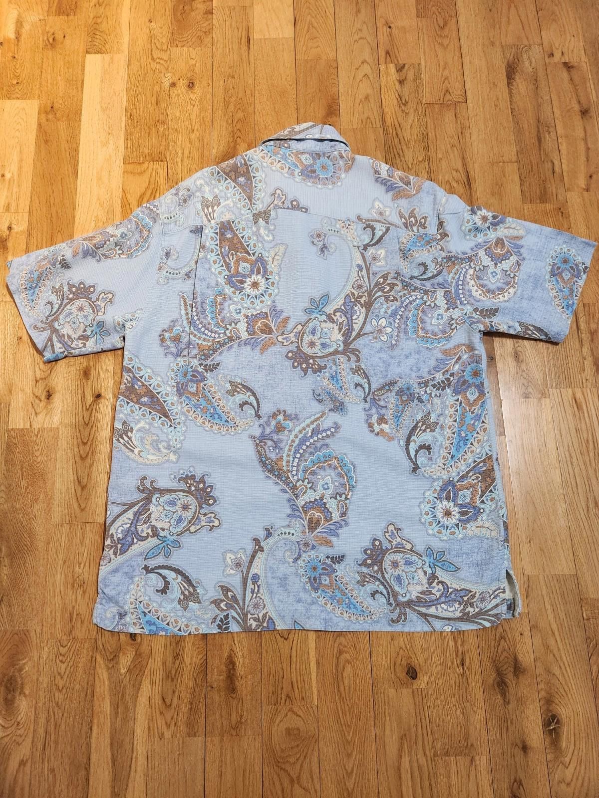 Tommy Bahama TOMMY BAHAMA Regular Fit Silk Shirt Blue Paisley Mens Medium Size US M / EU 48-50 / 2 - 5 Thumbnail