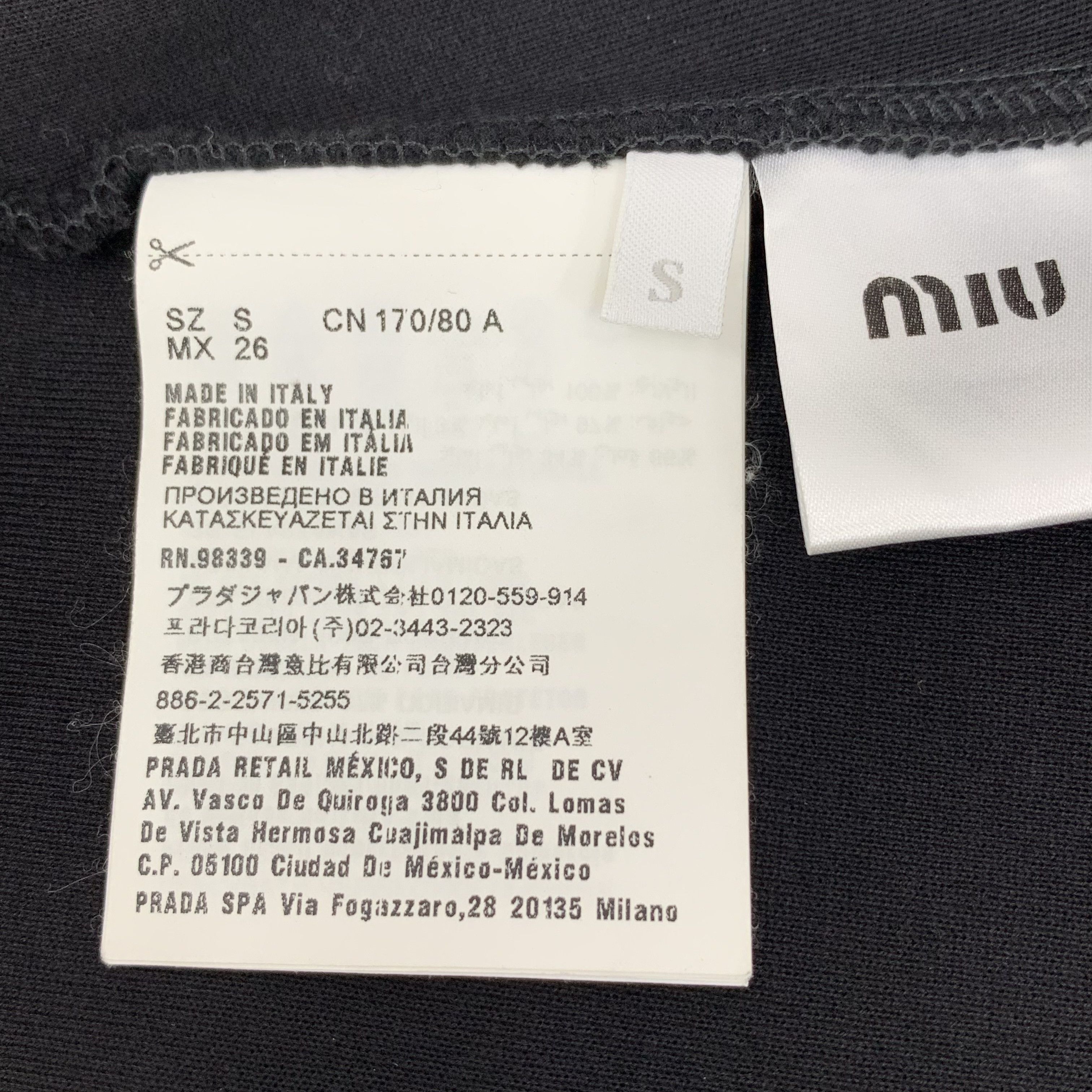Miu Miu Miu Miu Black Zip-Up Cotton Jacket with Side Logo (Size S) Size S / US 4 / IT 40 - 5 Thumbnail