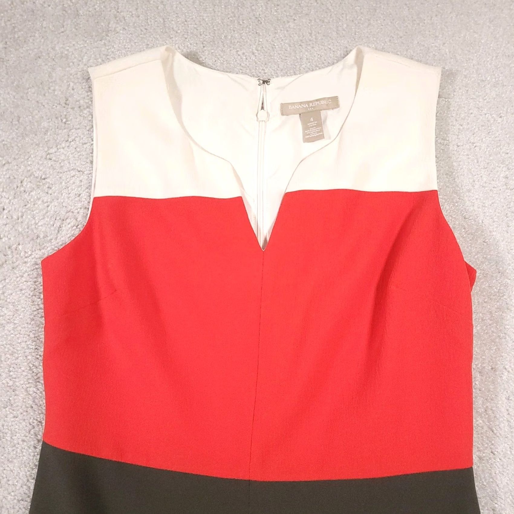 Banana Republic Banana Republic Dress Women’s 4 Colorblock Sleeveless V-Neck Knee Length Lined Dress Size S / US 4 / IT 40 - 3 Thumbnail