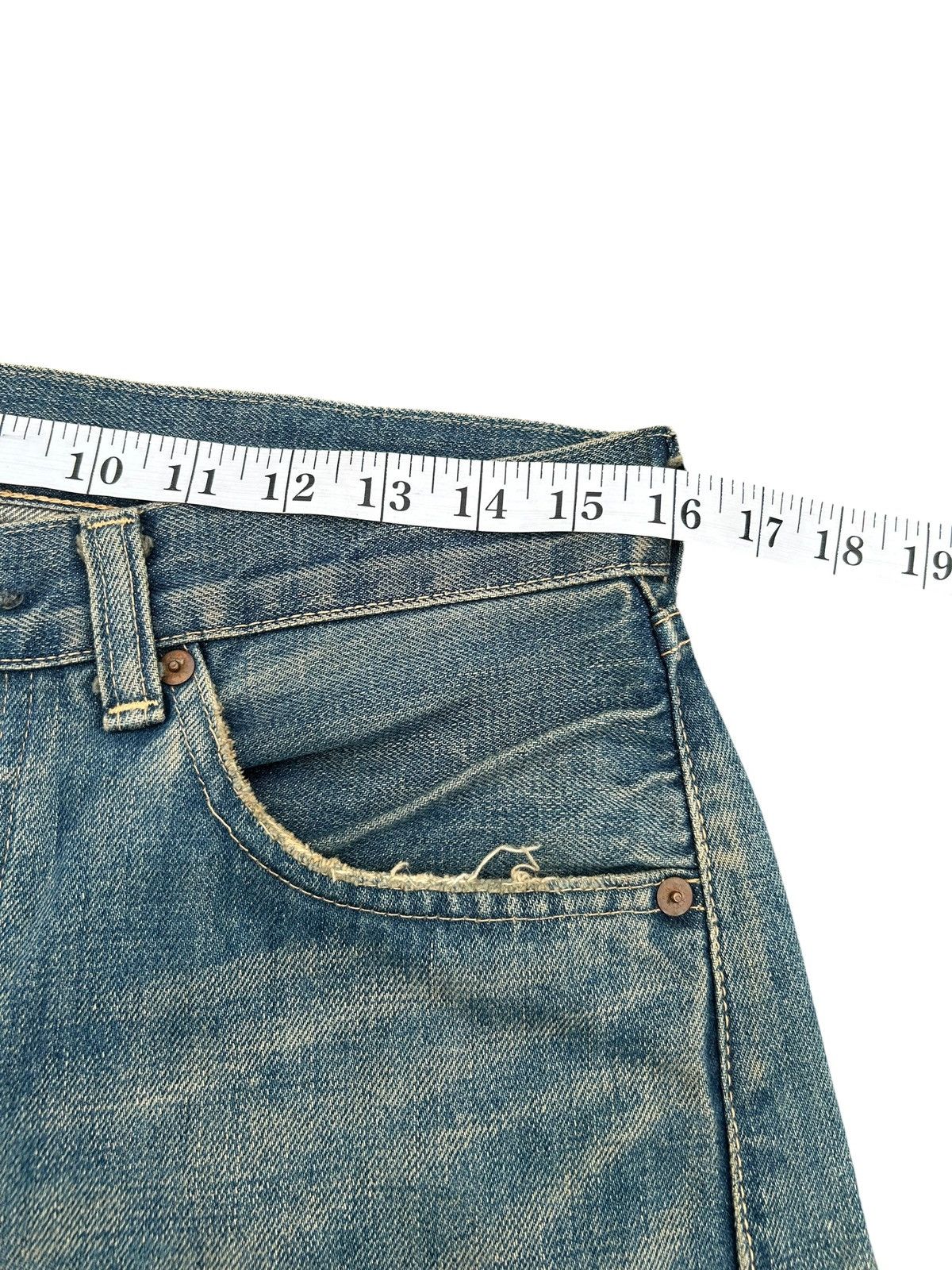 Kapital Buckle Back Vintage Levis Big E Selvedge Rusty Denim Jeans Size US 32 / EU 48 - 20 Thumbnail