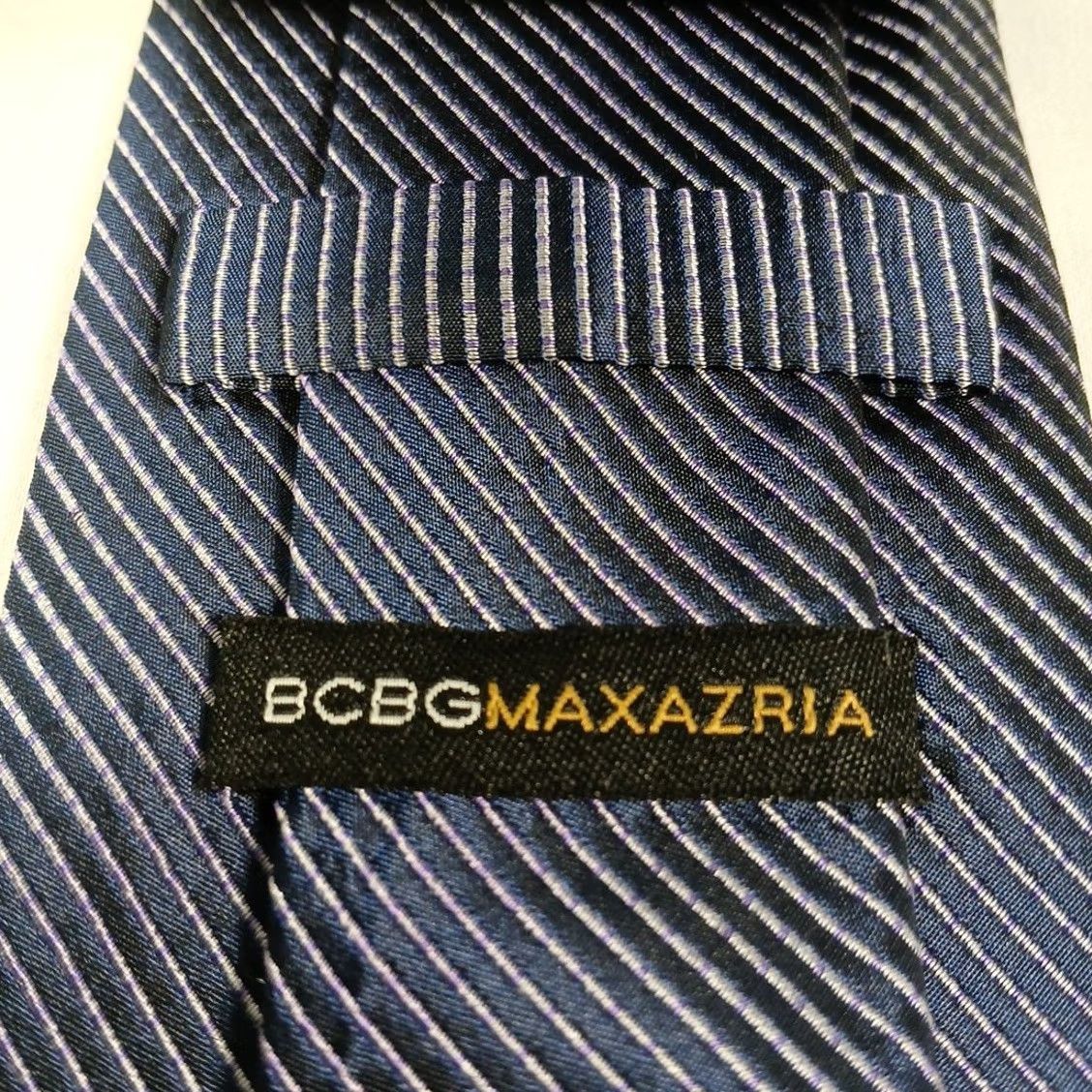 Bcbgmaxazria VINTAGE BCBGMaxazria Men Tie Silk Blue Purple Striped 3" x 60" Hand Sewn Mens Accessories Size ONE SIZE - 4 Thumbnail
