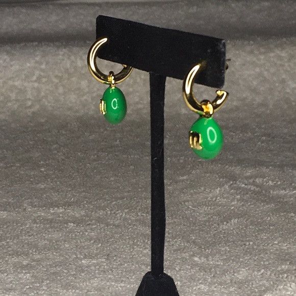 Kate Spade M&M's x Kate Spade New York Charm Huggie Earrings in Green Size ONE SIZE - 3 Thumbnail