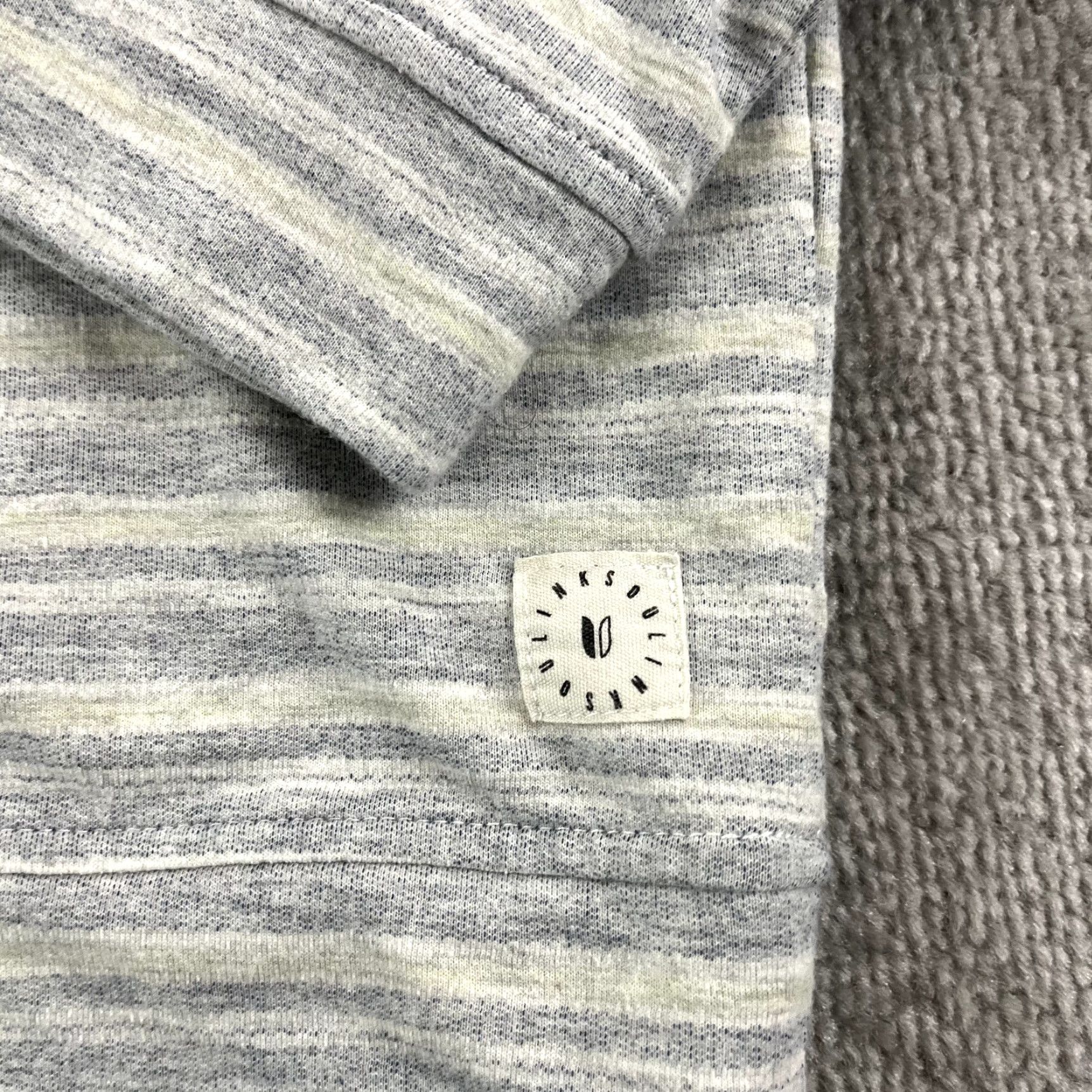 Vintage LINKSOUL Pullover Mens Large Gray Blue Reverse Stripe Golf Sweater Tempus Fugit Size US L / EU 52-54 / 3 - 2 Thumbnail