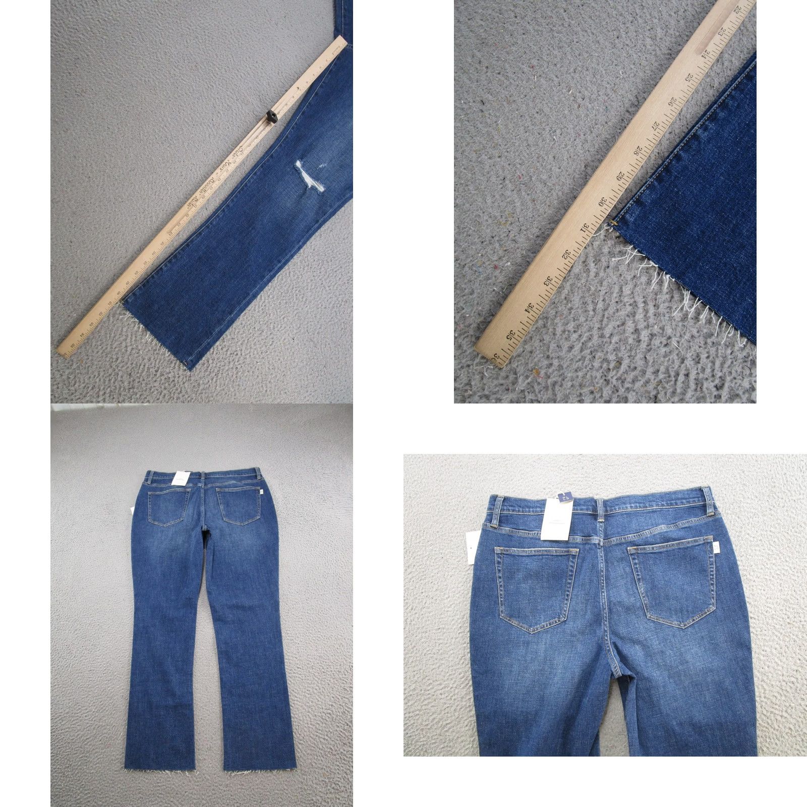 Olive Oliver Jeans Womens 34 Blue Crosby Relaxed Taper Stretch Frayed Casual Denim 5-Pocket Style Mens Women Boys Girls Size 24" / US 00 / IT 34 - 9 Thumbnail