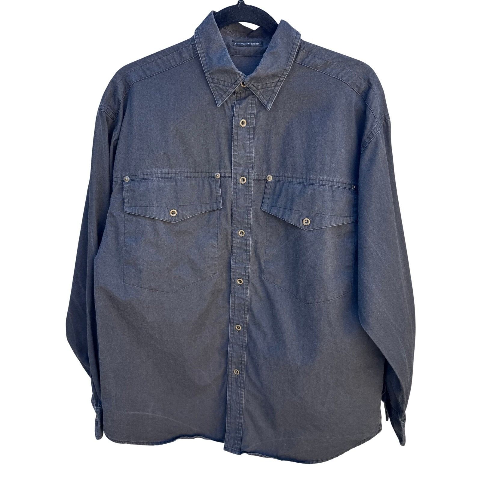 Georges Marciano Georges Marciano Vintage Mens M Charcoal Long Sleeve Button Size US M / EU 48-50 / 2 - 1 Thumbnail