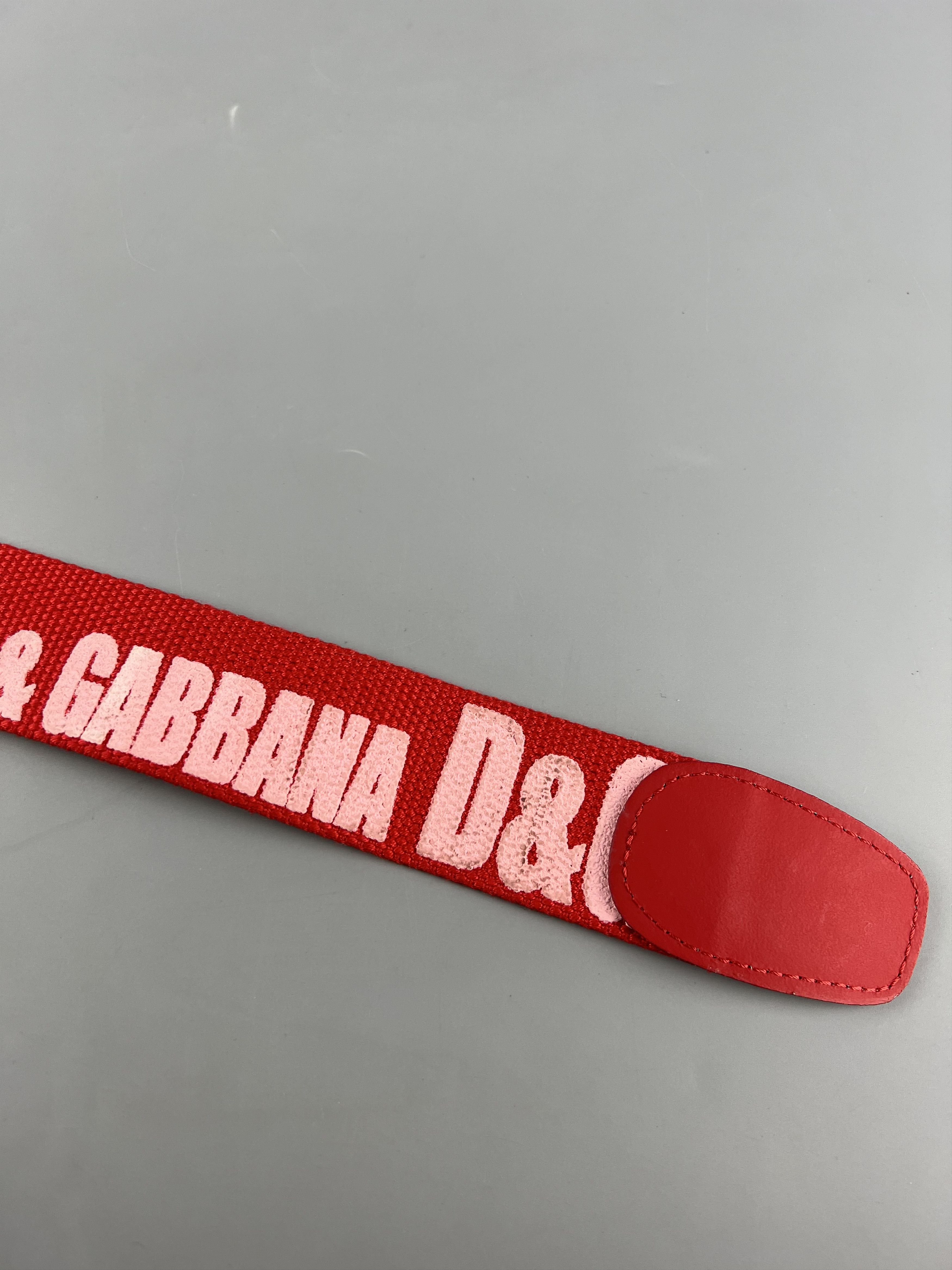 Dolce & Gabbana Dolce Gabbana Women's Red Cloth Belt Monogram Size ONE SIZE - 3 Thumbnail
