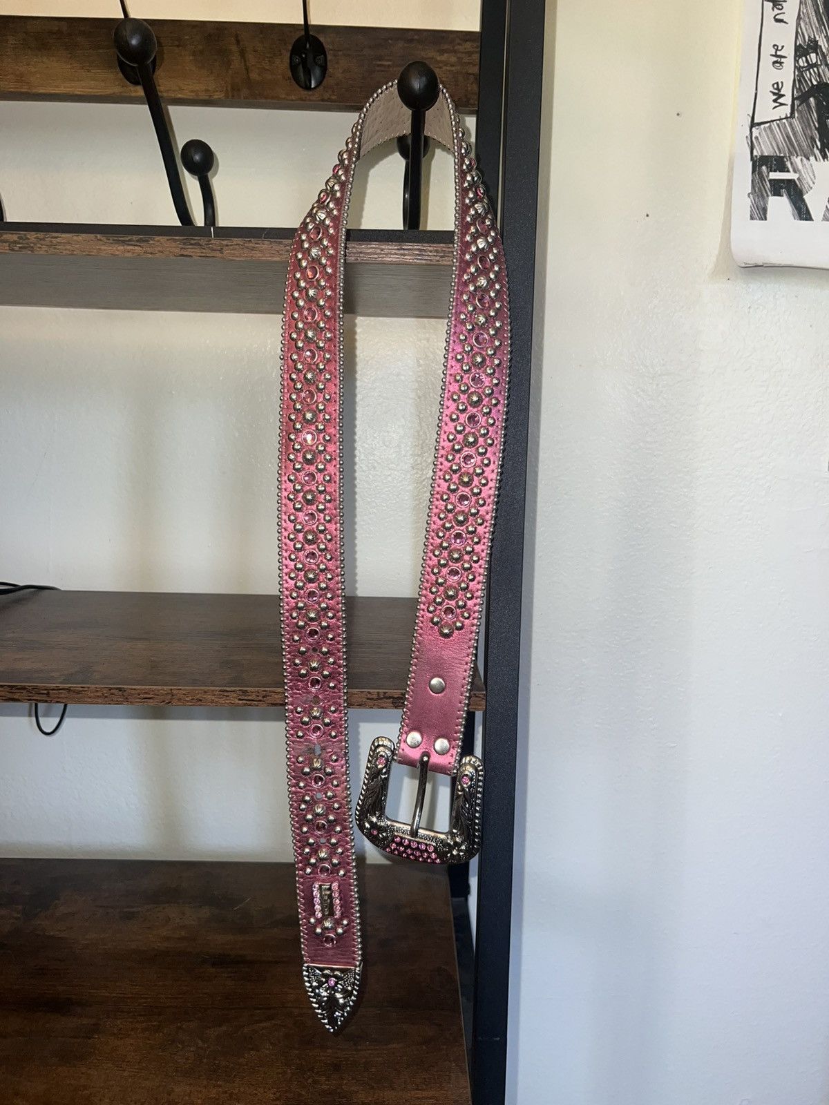 B.B. Simon Pink rhinestone BB Simon belt Size ONE SIZE - 6 Thumbnail