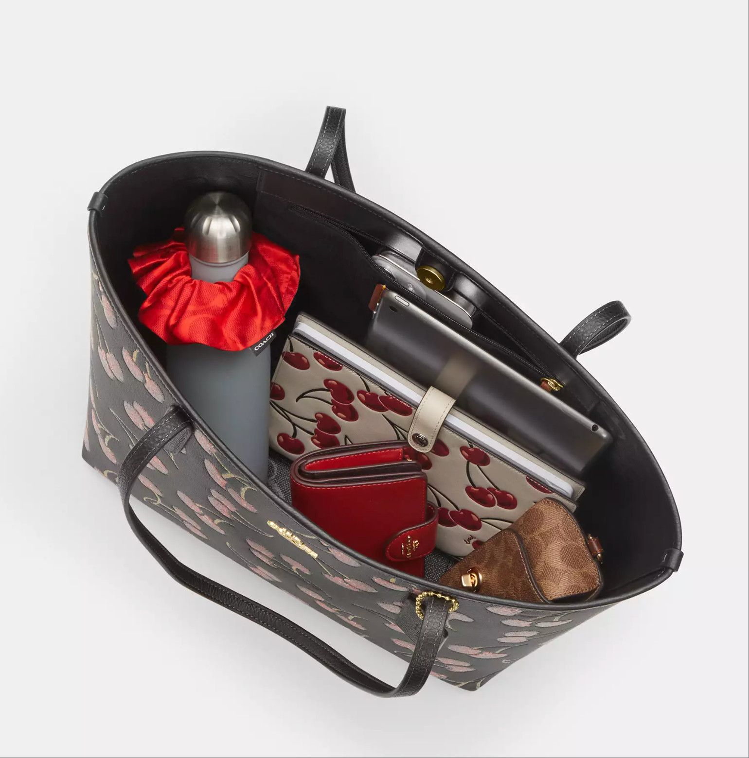 Coach NWT Coach City Tote Bag With Cherry Print CCZ18 Size ONE SIZE - 10 Thumbnail