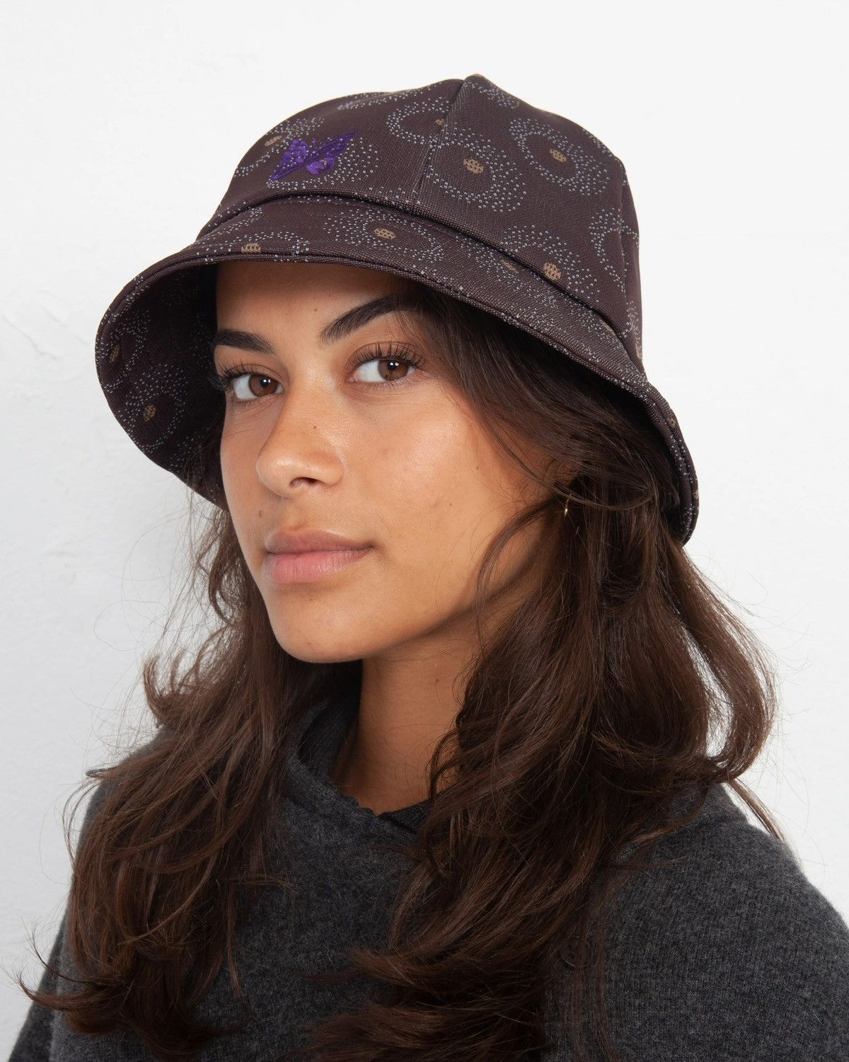 Needles !DS! SS23 Needles Bermuda Poly Jq. Brown Bucket Hat Size ONE SIZE - 2 Thumbnail