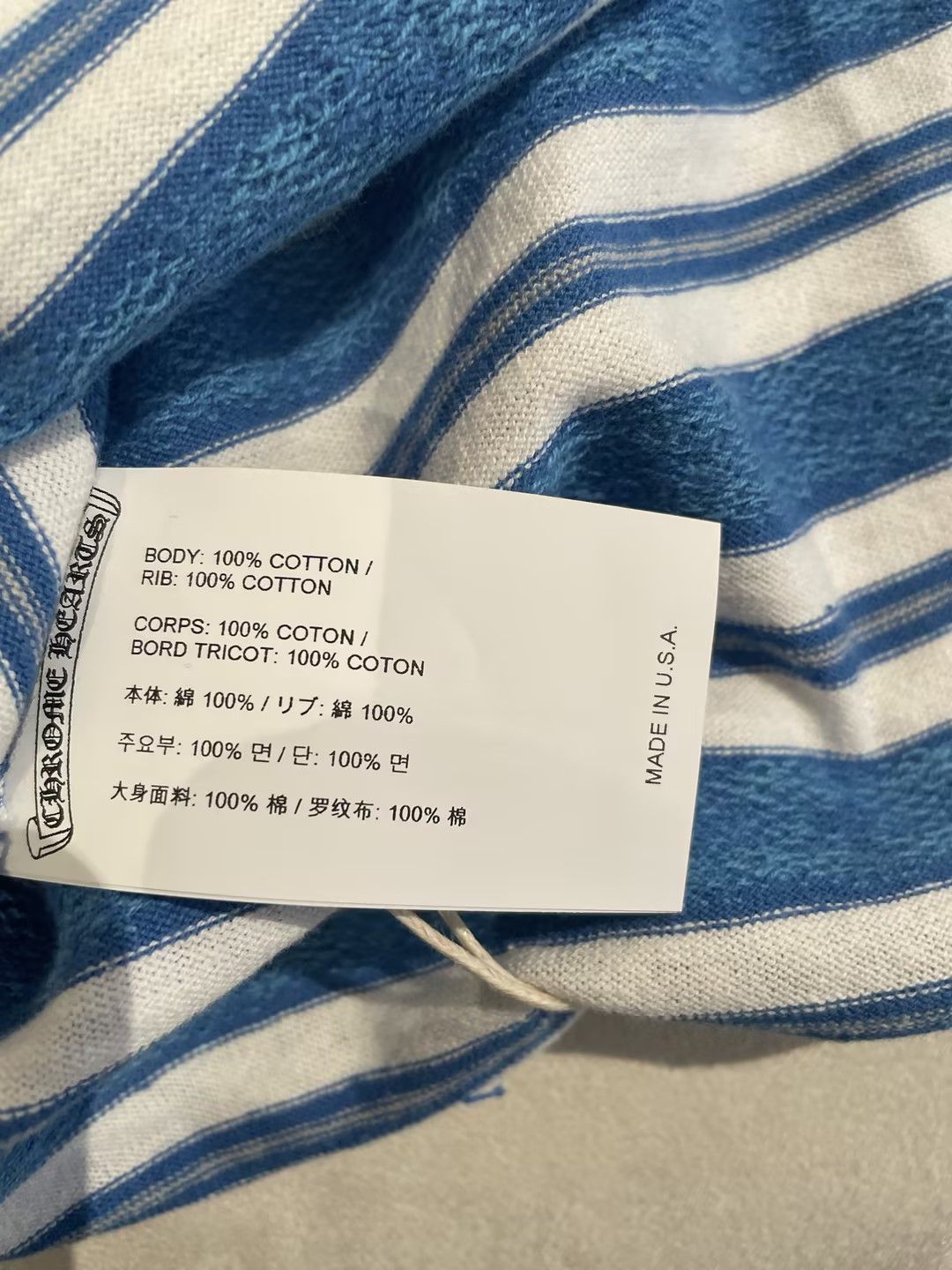 Chrome Hearts Chrome Hearts Blue Stripe Men's Tee Size US M / EU 48-50 / 2 - 6 Thumbnail