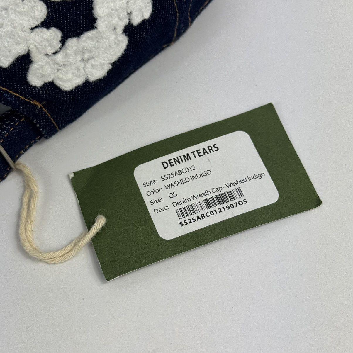 DENIM TEARS Washed Indigo Denim Cotton Bud Embroidered Adjustable Cap Size ONE SIZE - 7 Thumbnail