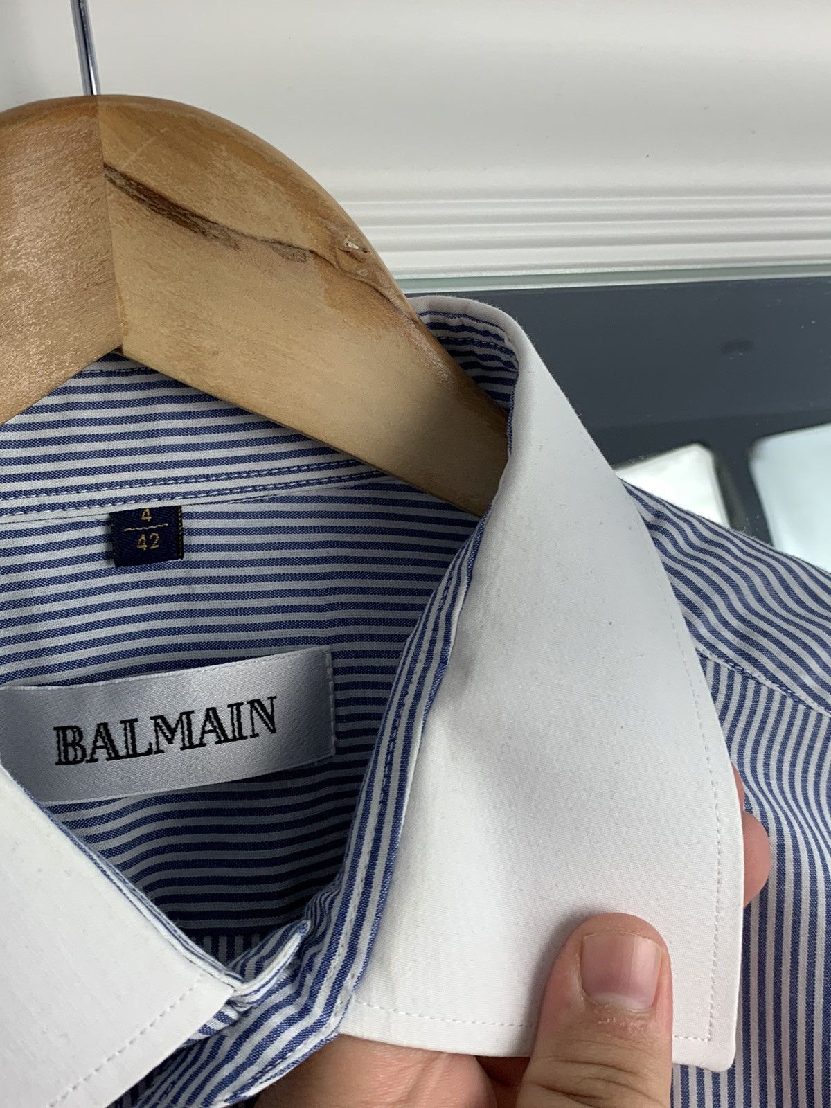 Balmain Balmain Stripped Shirt Vintage Balmain Shirt Button Ups 42/4 Size US XL / EU 56 / 4 - 10 Thumbnail