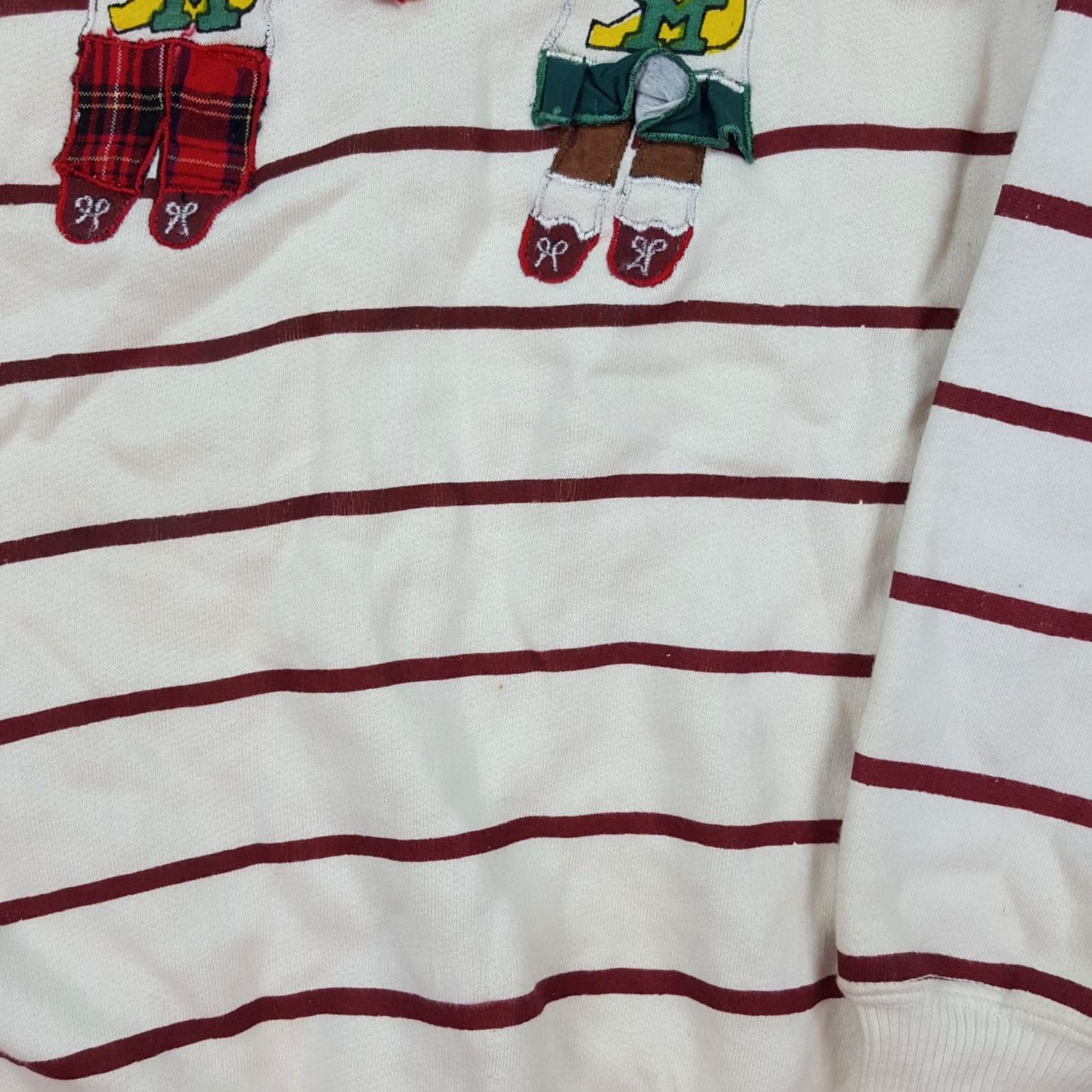 Etro VINTAGE House Of Lloyd Sweatshirt Women’s Medium Crewneck Striped Cheerleader Teddy Bear University College Retro Pullover Size M / US 6-8 / IT 42-44 - 6 Thumbnail